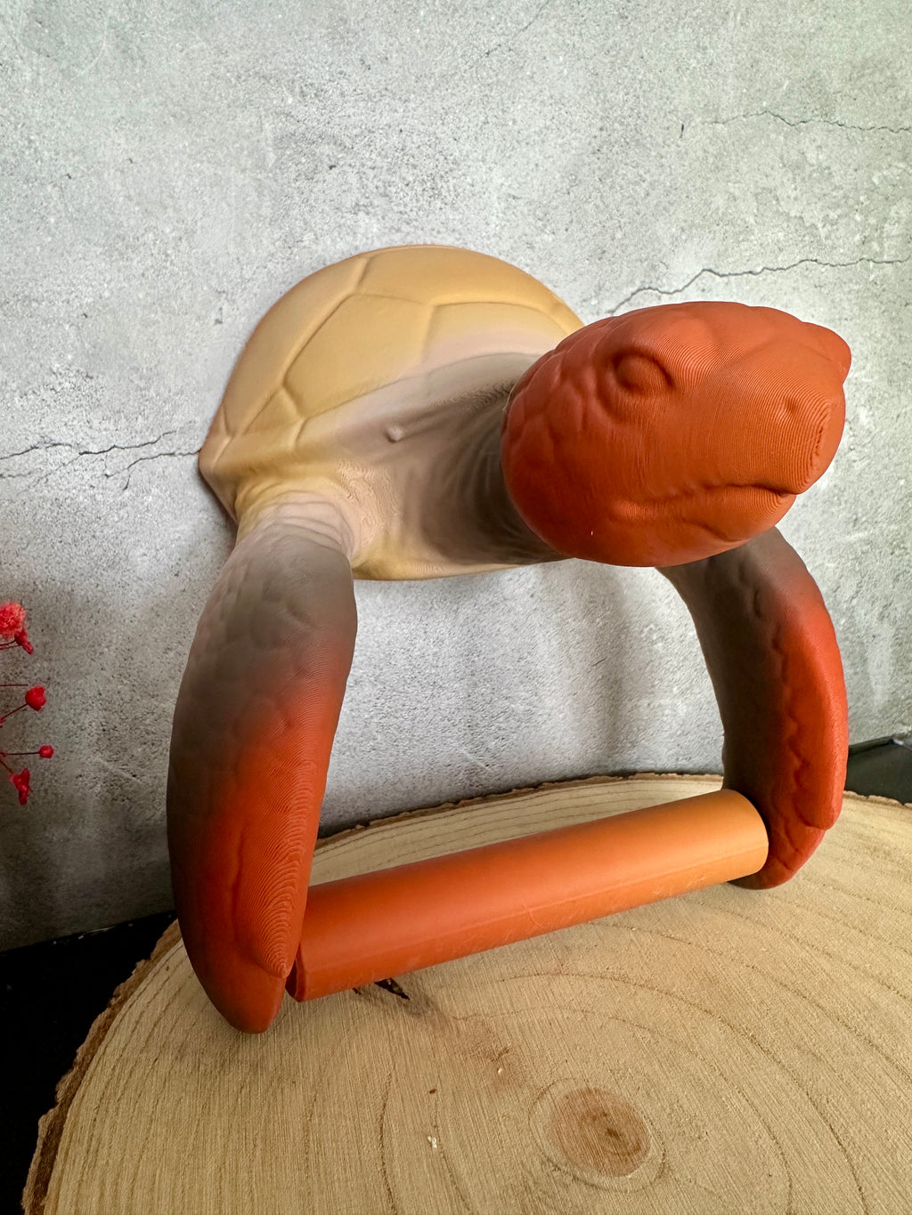 Toiletrolhouder in de vorm van een schildpad – natuurlijke tint