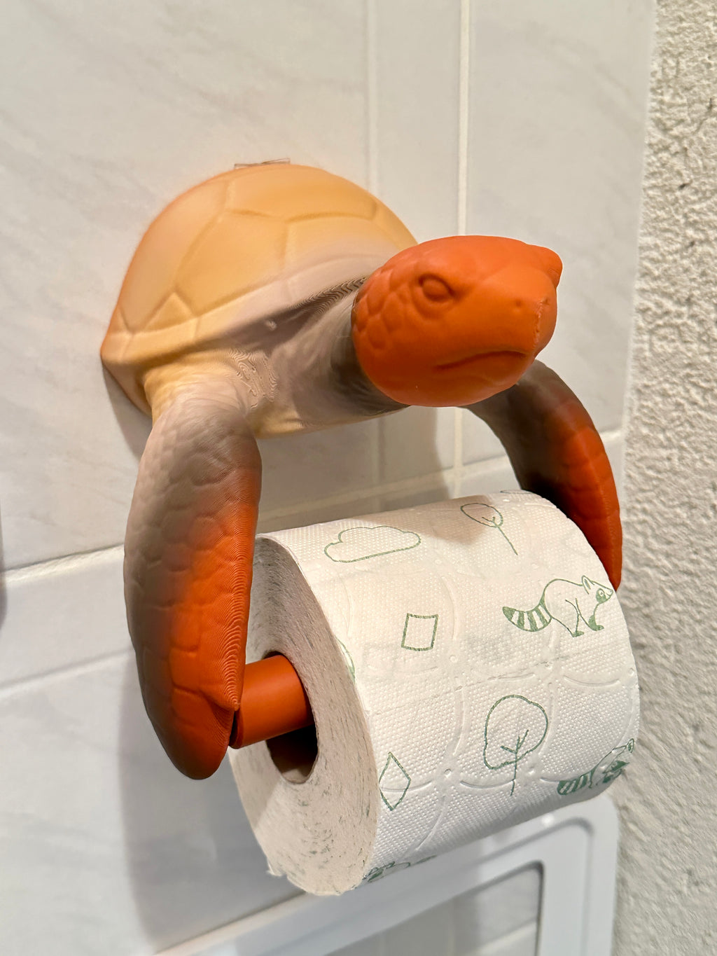 Toiletrolhouder in de vorm van een schildpad – natuurlijke tint