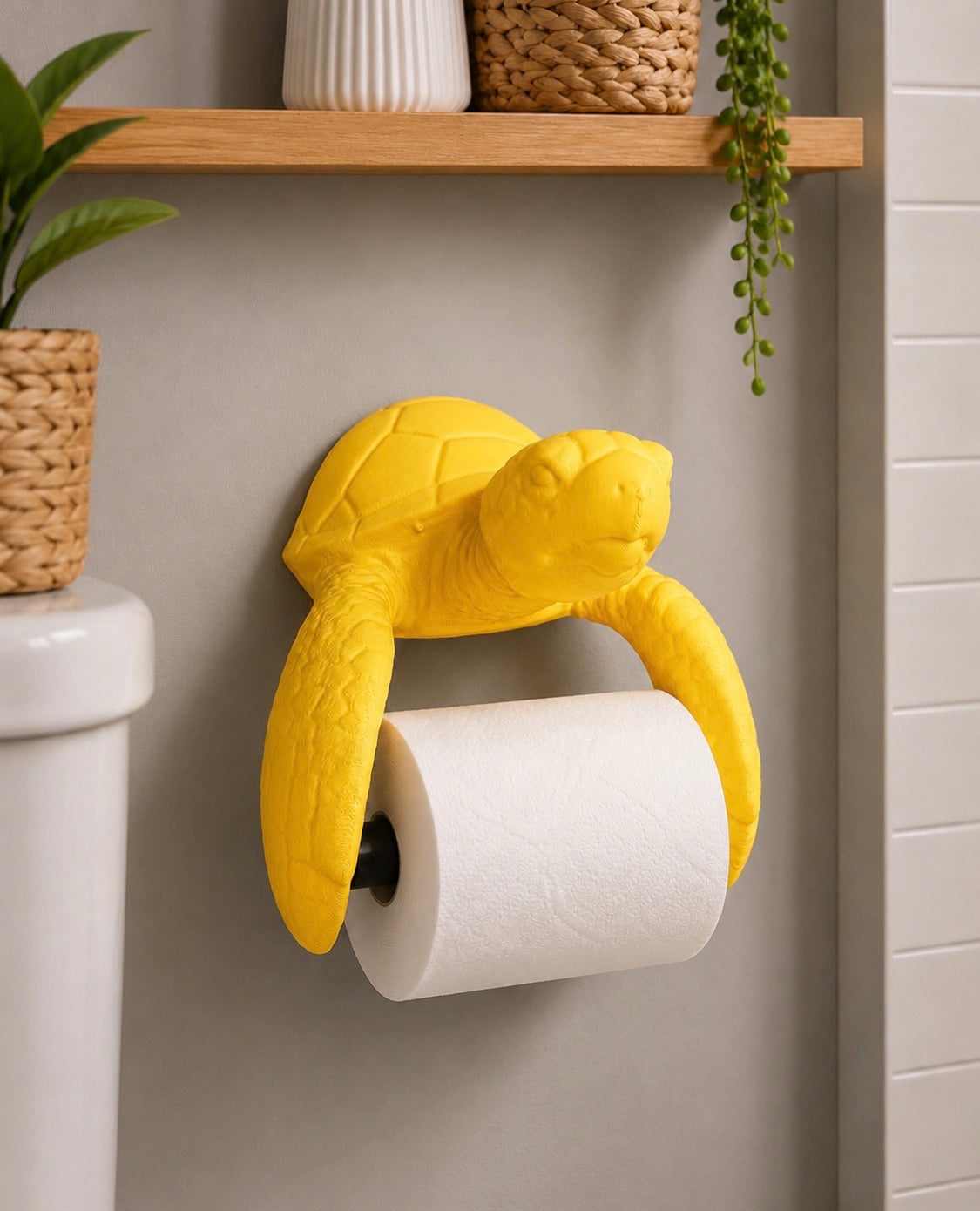 Meeresschildkröte Toilettenpapierhalter in Gelb – Lustige Badezimmer Deko & Geschenk für Schildkrötenfans