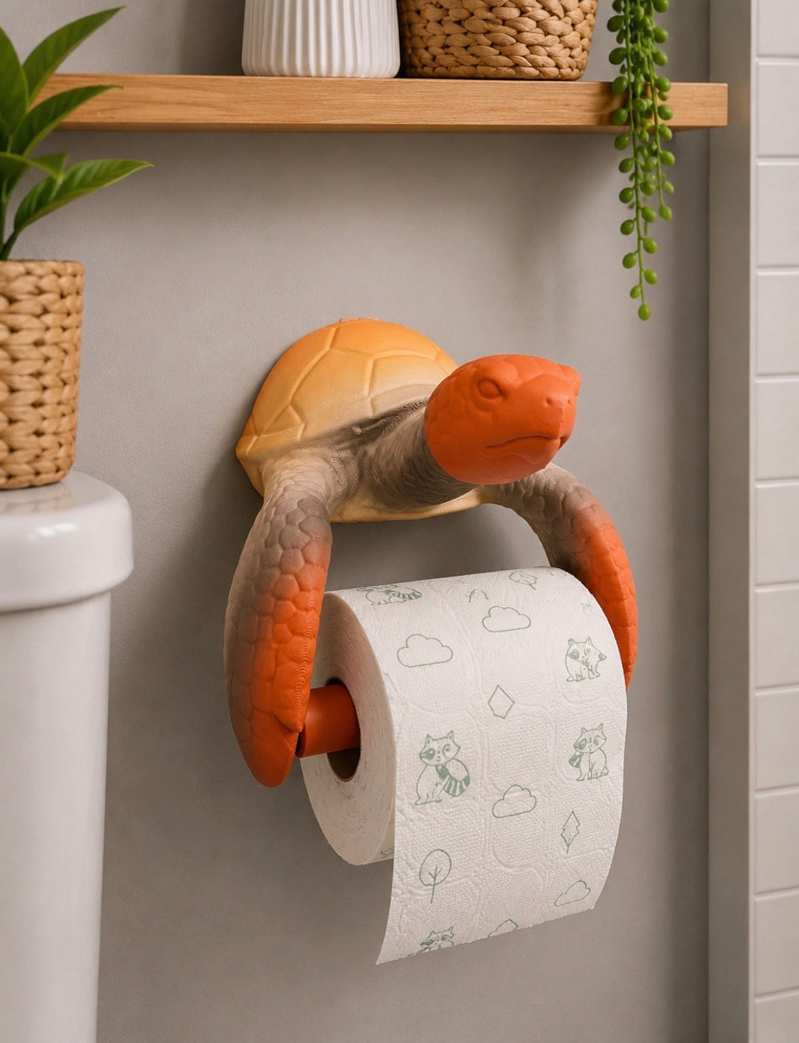 Toilettenrollenhalter Schildkröte  – Naturton