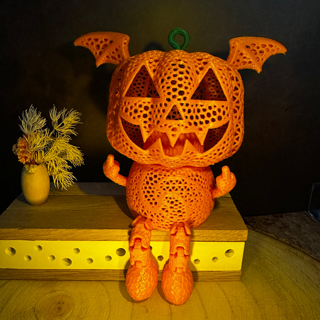 Halloweenpompoenfiguren met vleugels 🦇 – Zittende LED-lantaarns in 6 varianten