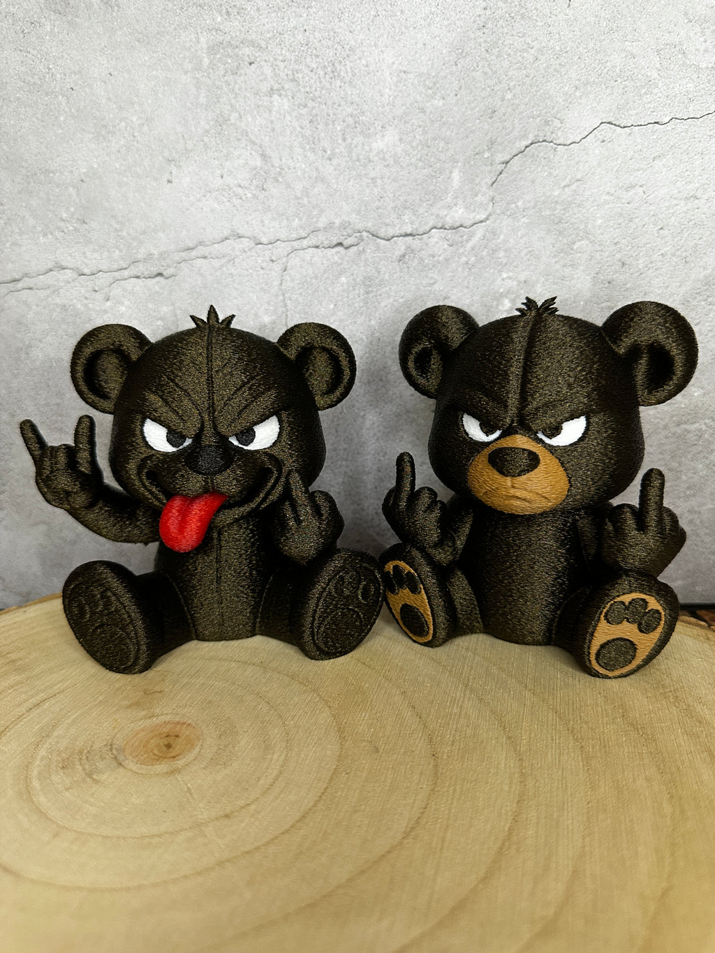 Rocker Bear-figuurtjes 🐻🤘🖕 – Een grappig decoratie- en cadeau-idee voor rock- en metalfans