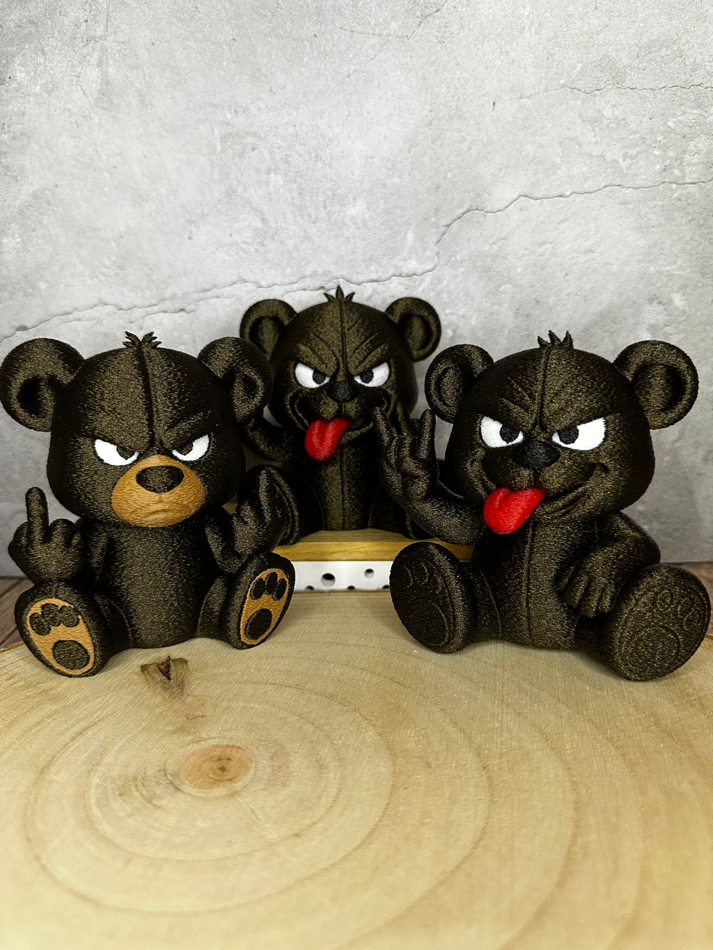 Rocker Bear-figuurtjes 🐻🤘🖕 – Een grappig decoratie- en cadeau-idee voor rock- en metalfans