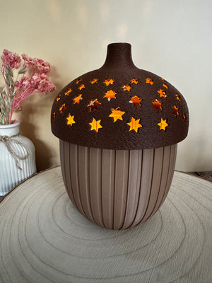 Herfstachtige eikellamp met sterren – sfeervolle decoratie met LED-verlichting