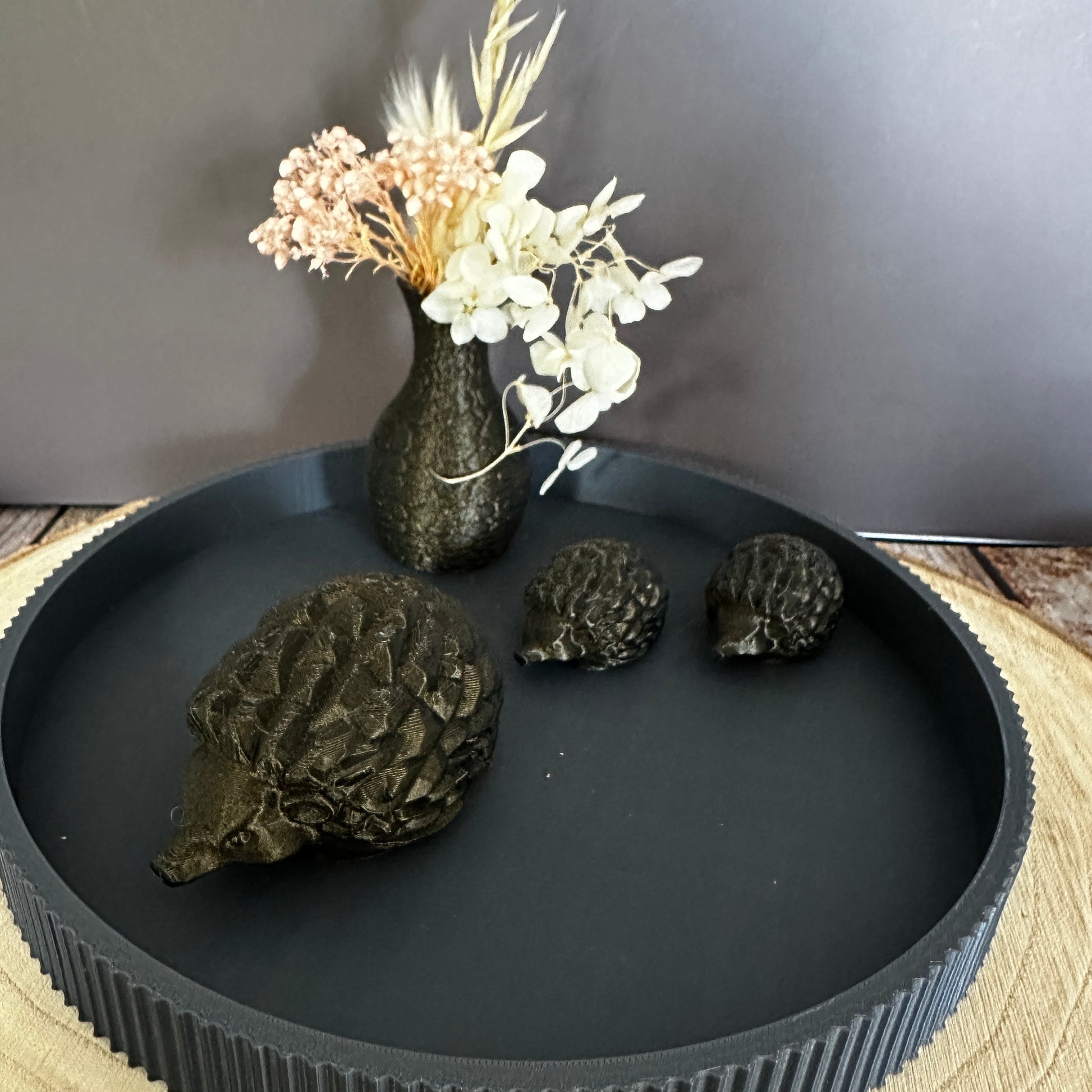 Herbstliche Igel-Familie – dekoratives 3er-Set für Zuhause