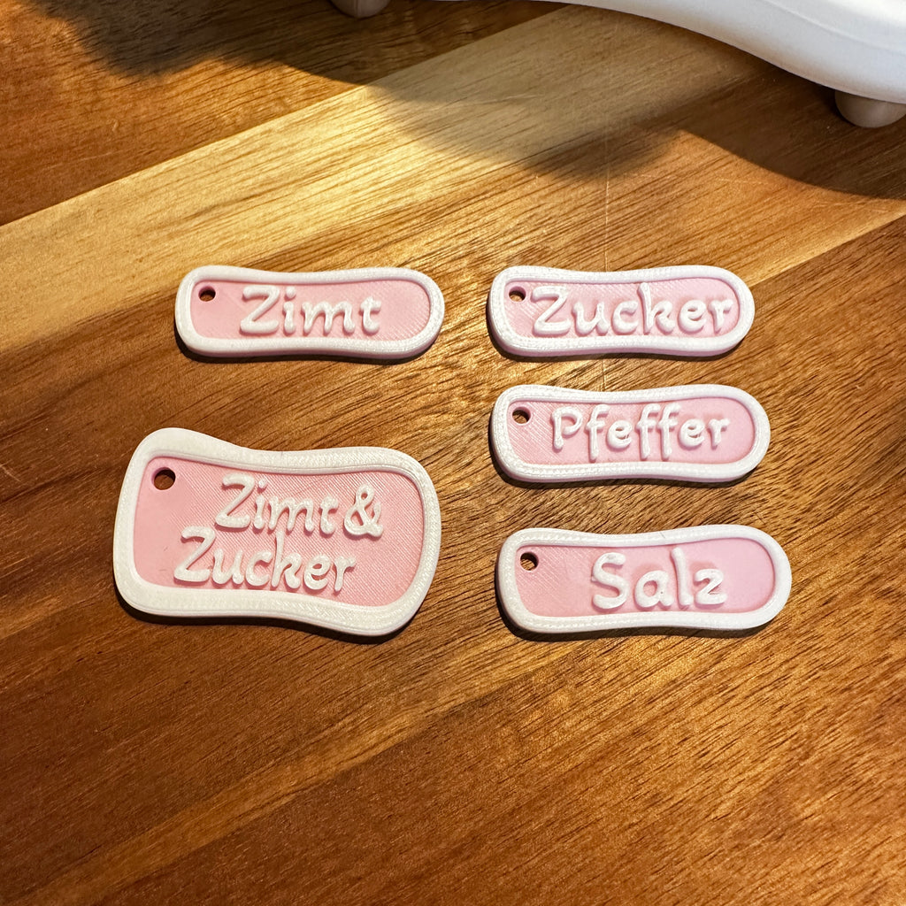 Peperkoekstrooier set "Kaneel &amp; Suiker" of "Zout &amp; Peper" – keuze uit verschillende hartkleuren, handgemaakt cadeau voor in de keuken en voor de kerst.