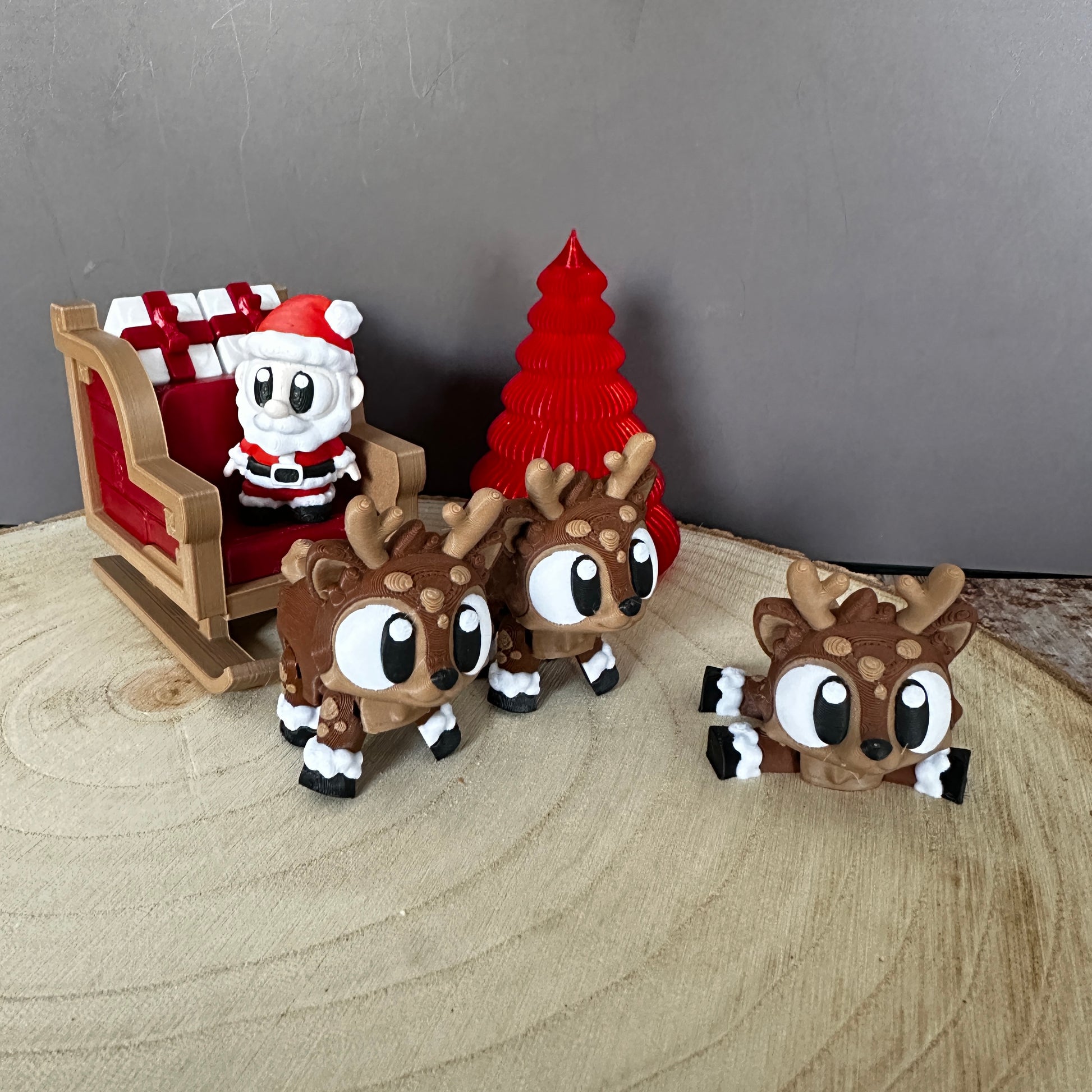 Complete kerstset met slee, kerstman en rendieren – feestelijke decoratie en een leuk cadeau-idee.