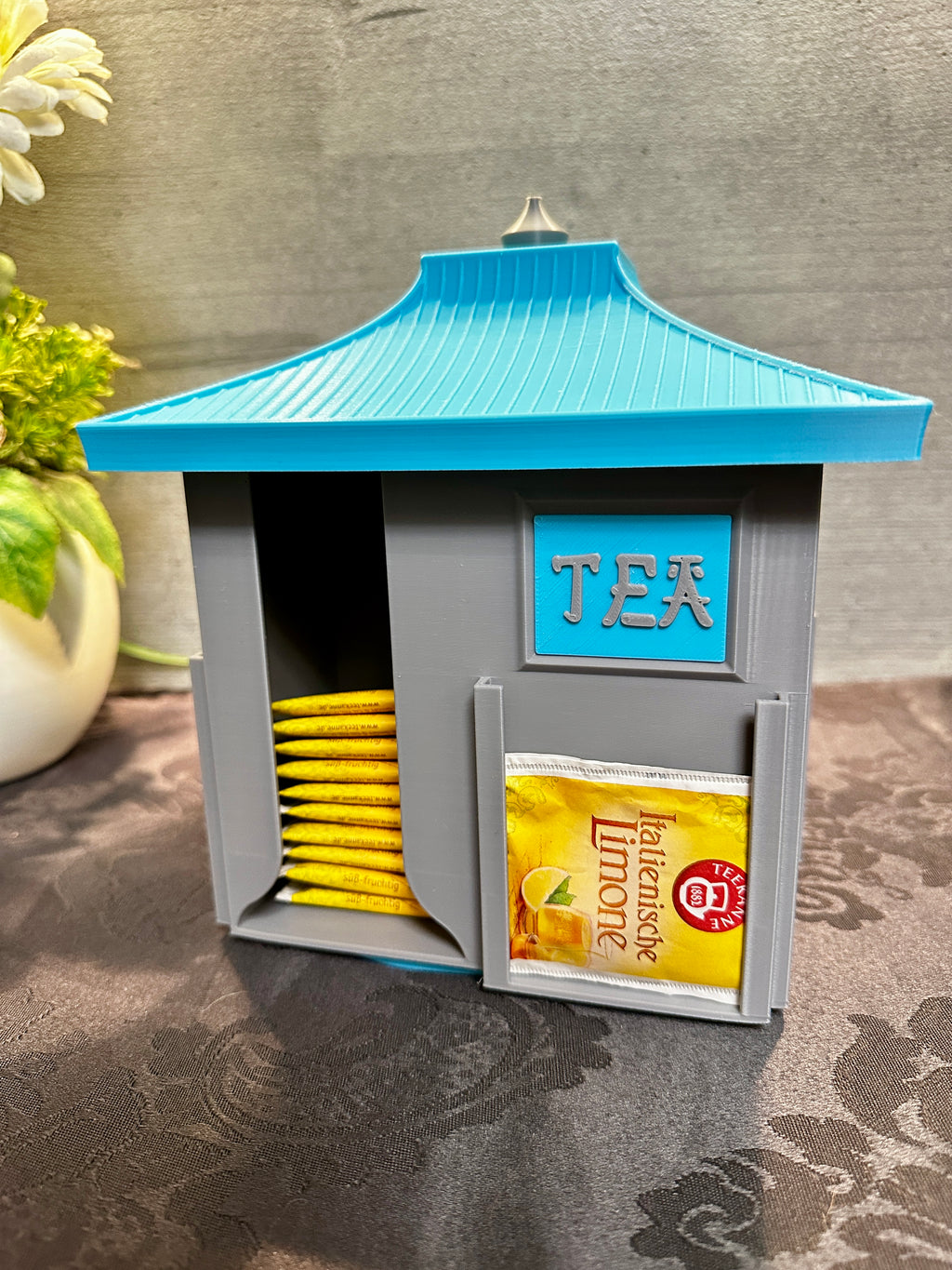 Theehuis – pas het aan in de kleur van uw keuze | Draaibaar theehuis voor 4 soorten thee *