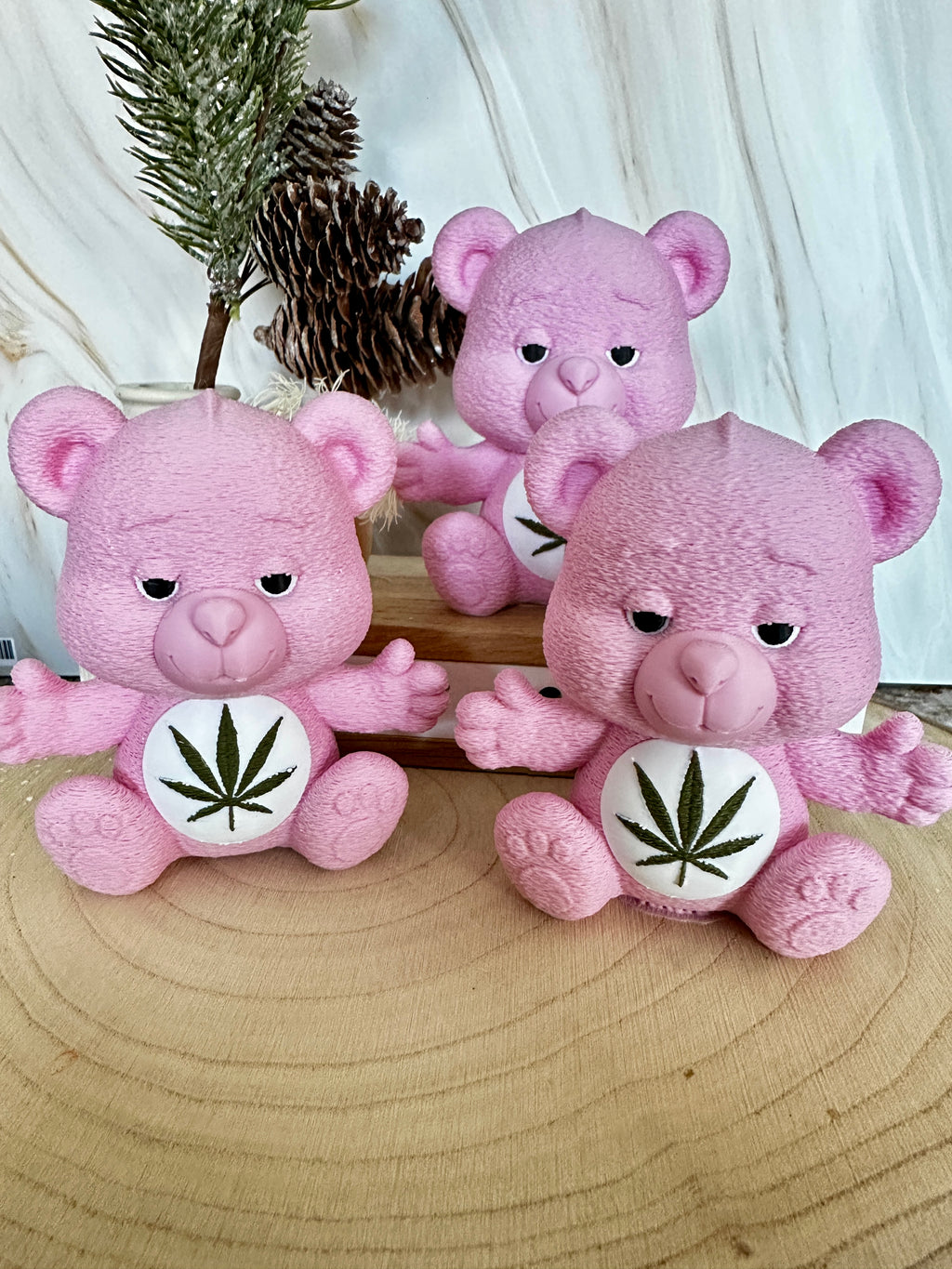 Kräutertee-Chill-Brummbär – pinke Fun-Dekofigur & Geschenkidee