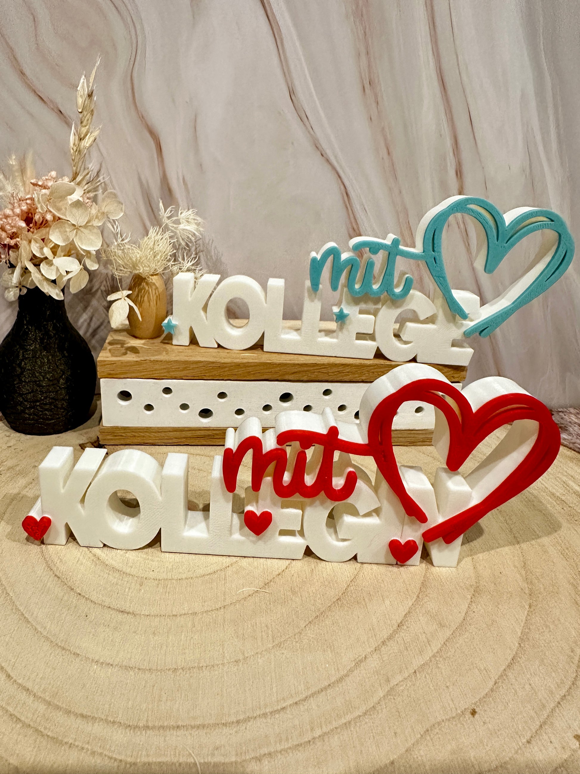 Een collega met een hart – decoratieve letters als cadeau voor op de werkvloer