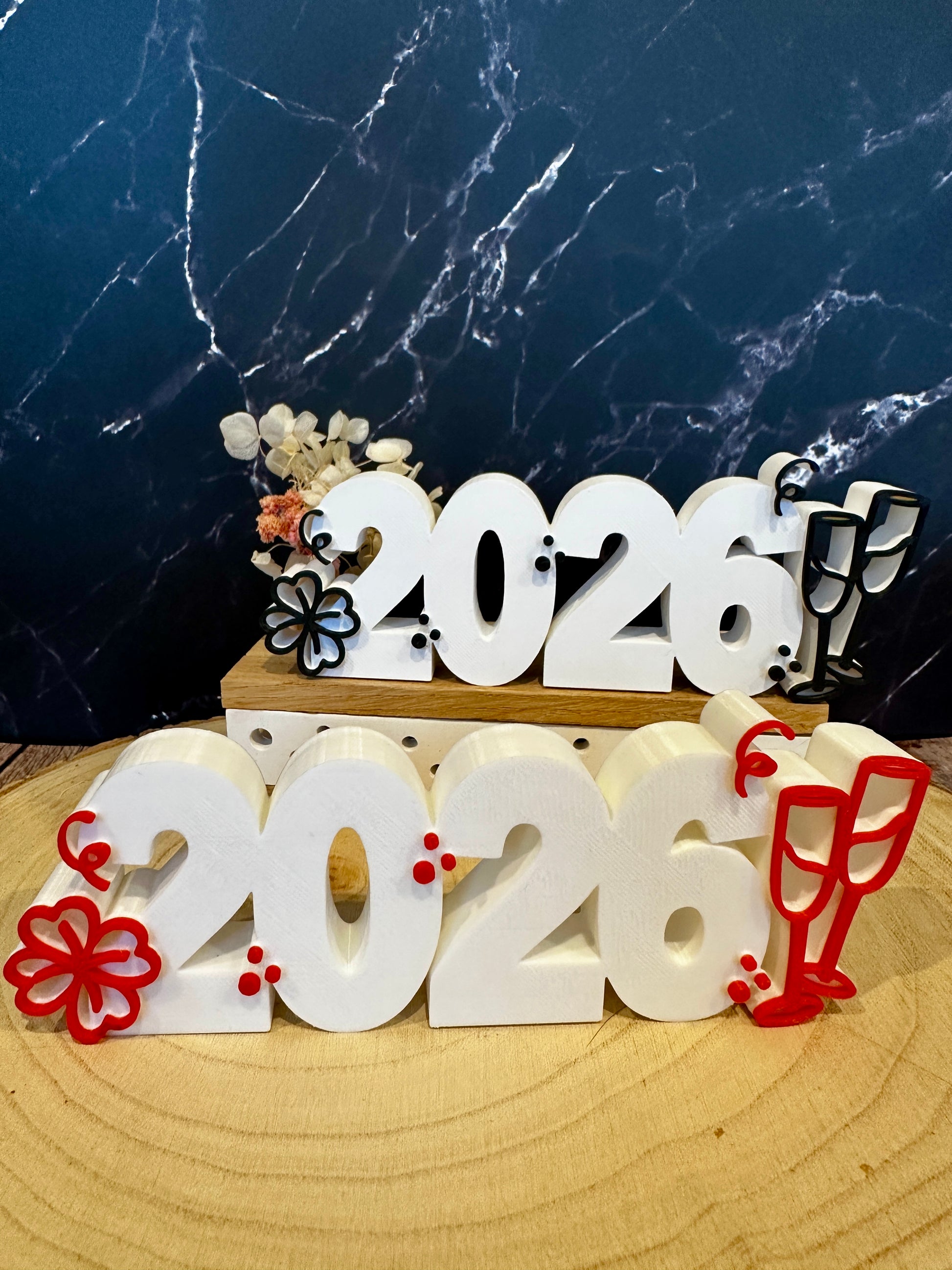 Nieuwjaarsdecoraties 2026 met champagneglazen – Stijlvolle tafeldecoraties voor oudejaarsavond – Cadeau voor de jaarwisseling