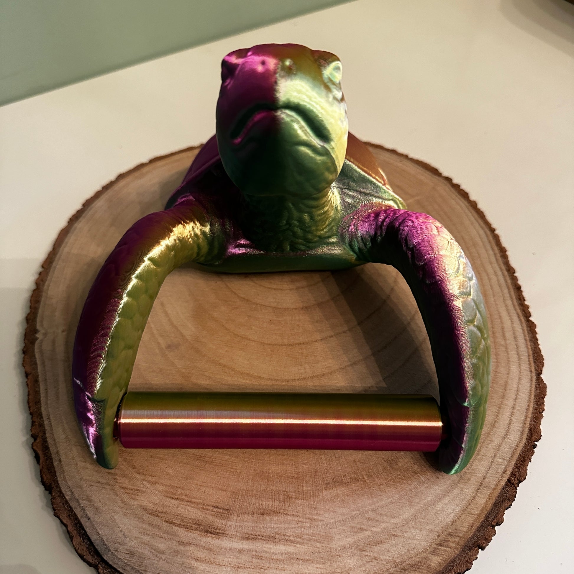 Toiletrolhouder zeeschildpad goud-groen-paars