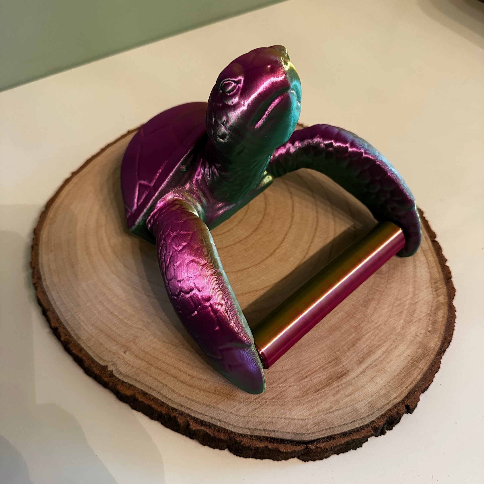 Toiletrolhouder zeeschildpad goud-groen-paars