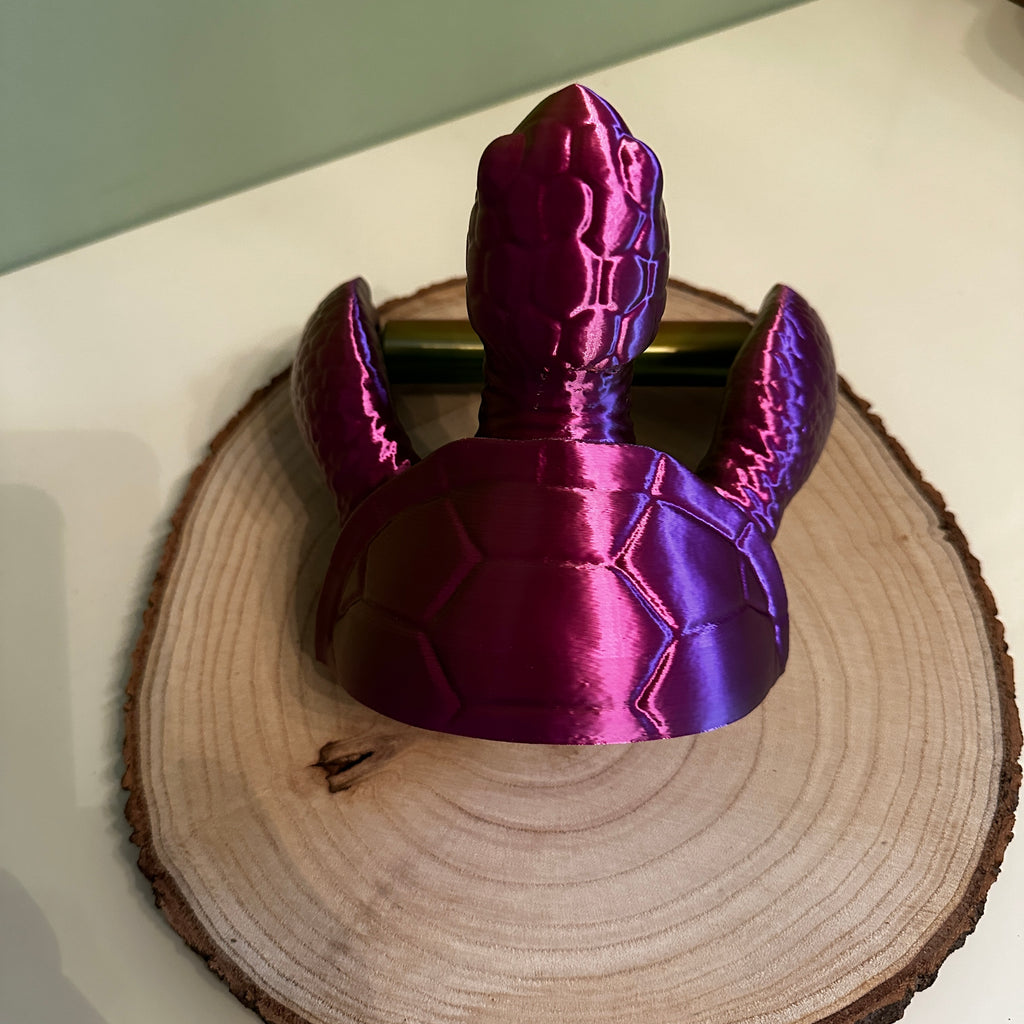 Toiletrolhouder zeeschildpad goud-groen-paars