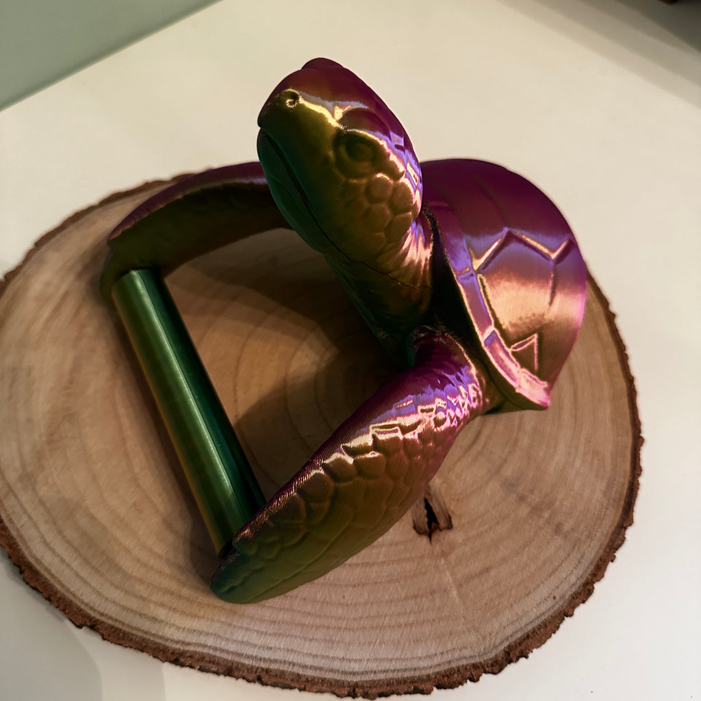 Toiletrolhouder zeeschildpad goud-groen-paars