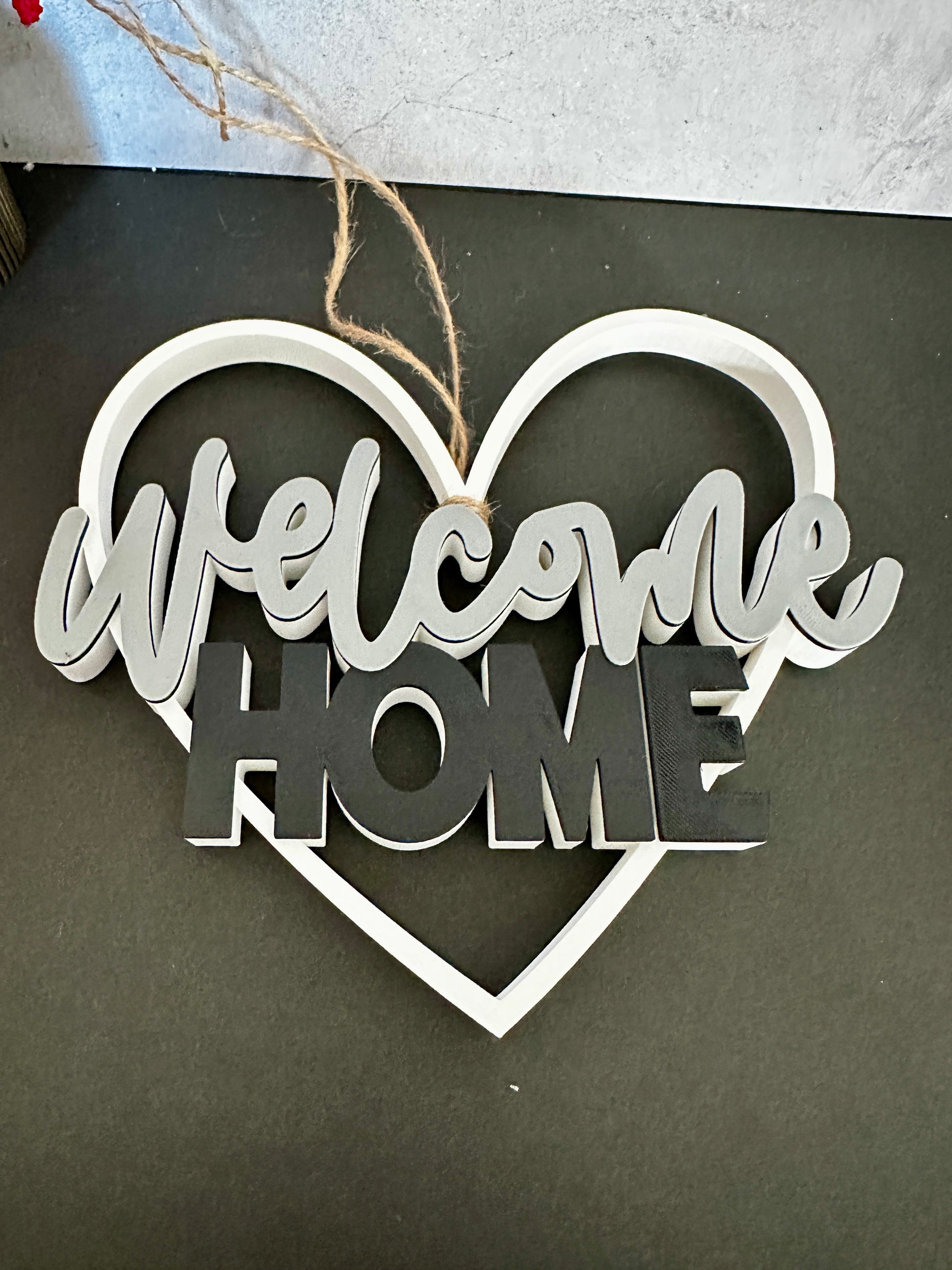 Welcome Home Herz – moderne Tür- & Wanddeko mit Herzform