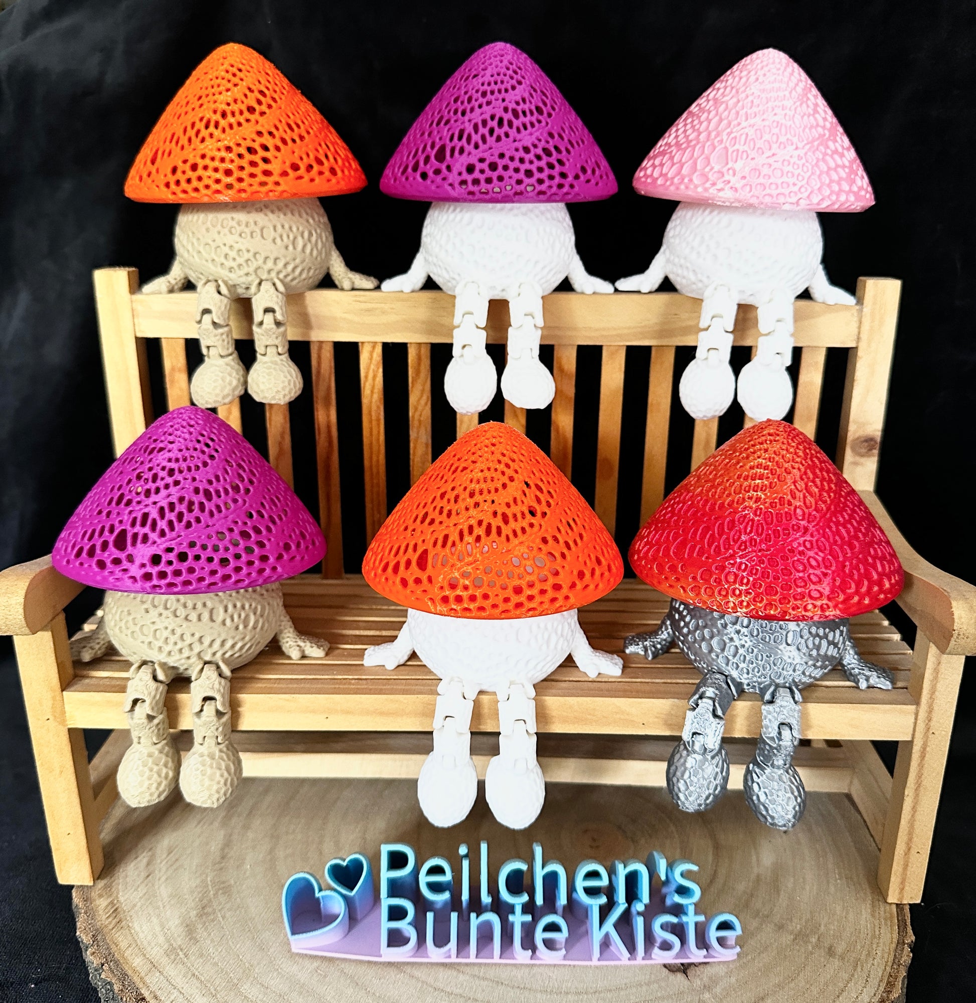 Pilz-Lampe – Braver oder Frecher Pilz mit wackelnden Füßen (LED-Licht, viele Farben)