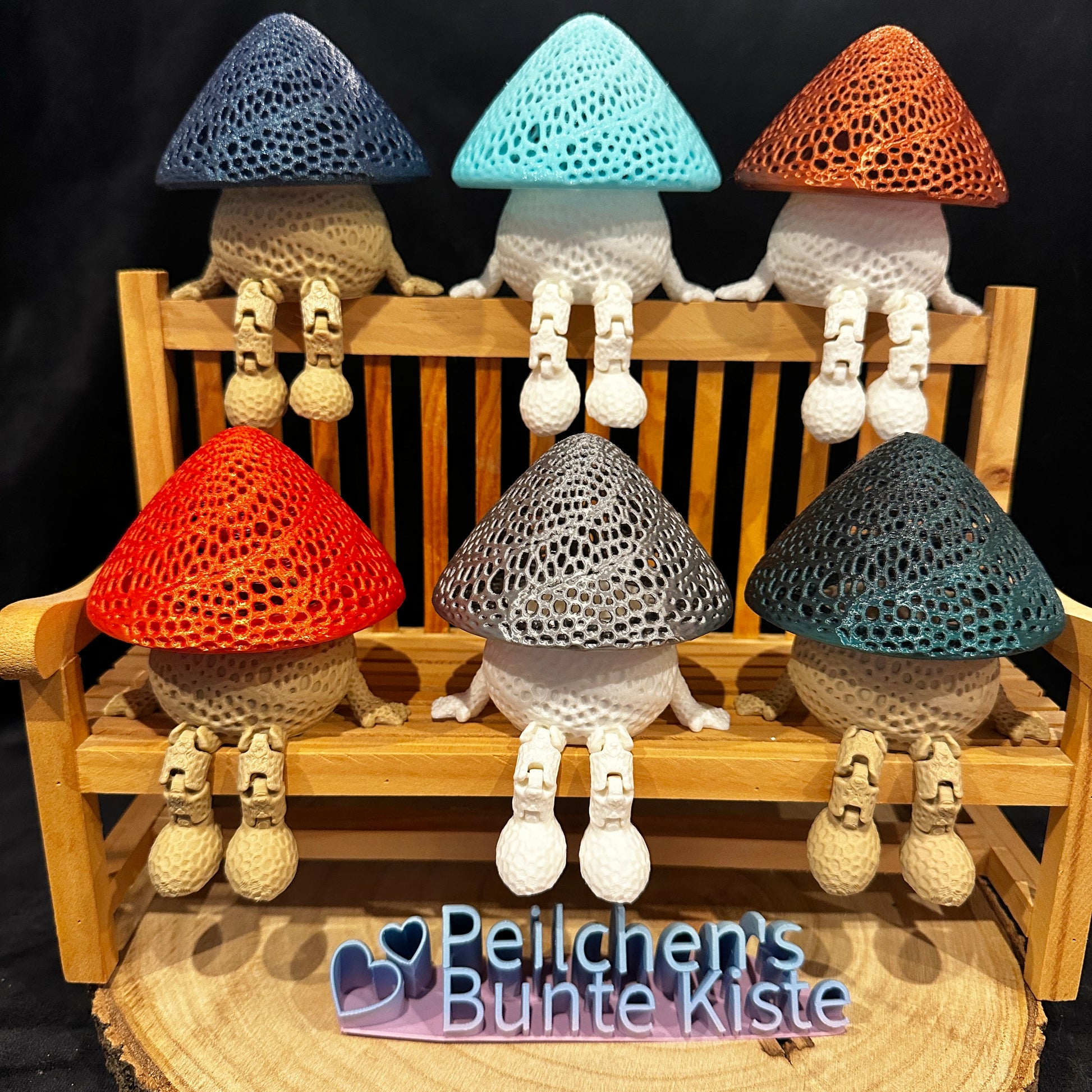 Pilz-Lampe – Braver oder Frecher Pilz mit wackelnden Füßen (LED-Licht, viele Farben)