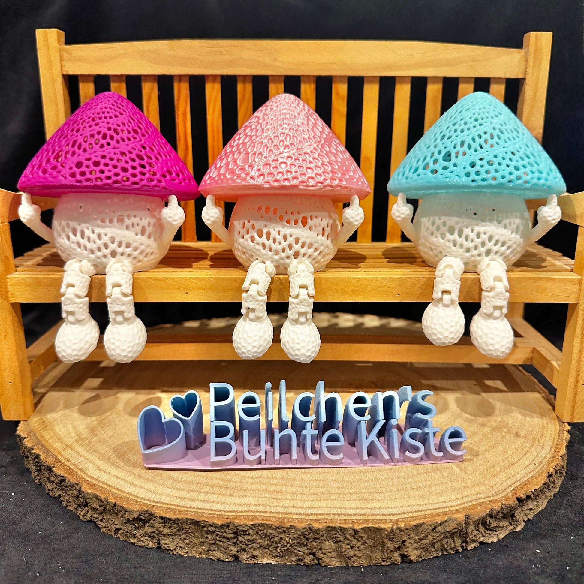 Pilz-Lampe – Braver oder Frecher Pilz mit wackelnden Füßen (LED-Licht, viele Farben)