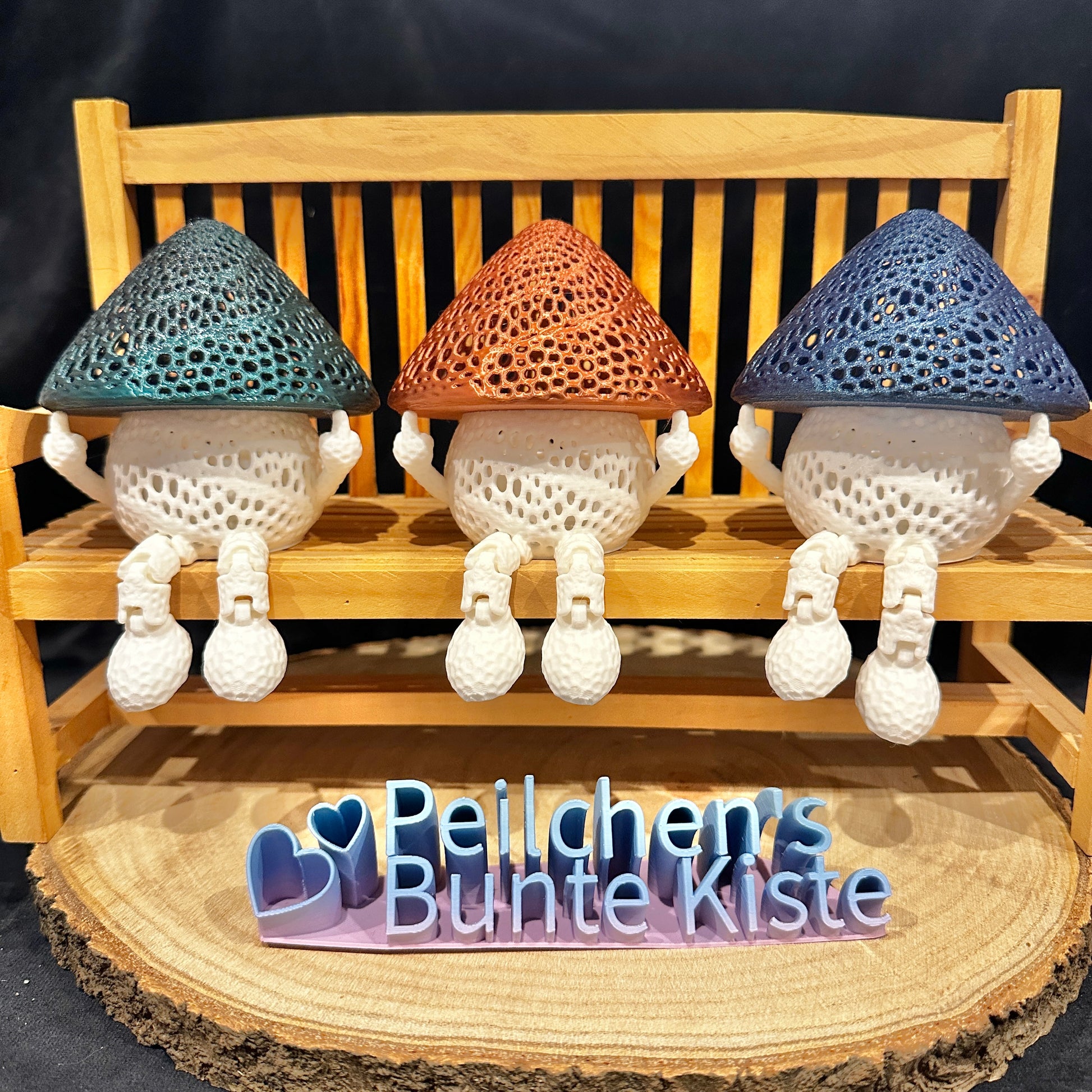 Pilz-Lampe – Braver oder Frecher Pilz mit wackelnden Füßen (LED-Licht, viele Farben)