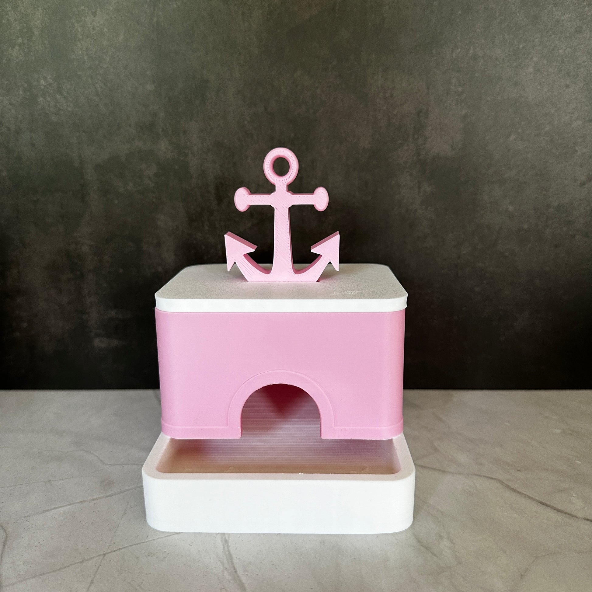 Nautische badkamerset – schip en vuurtoren in roze
