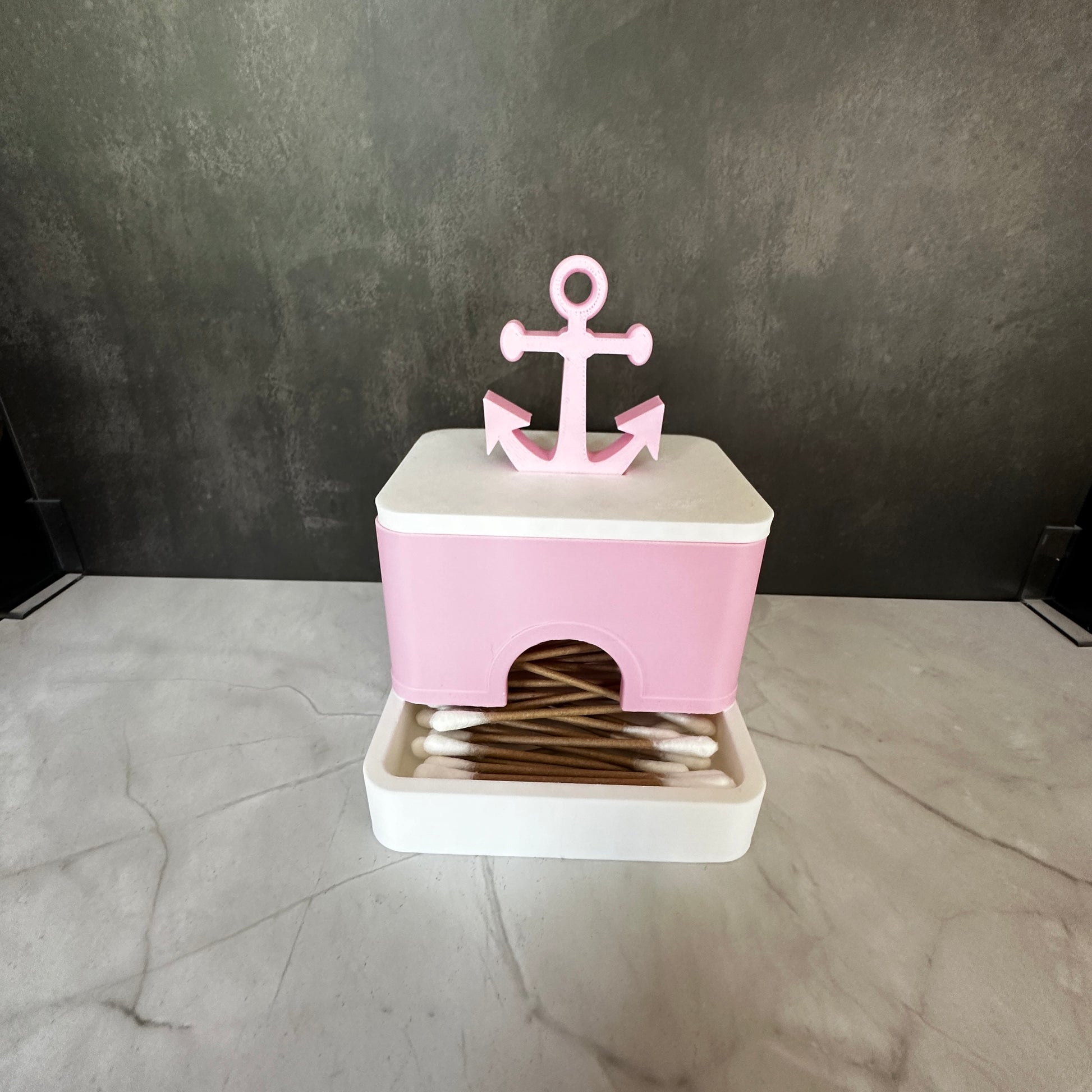 Nautische badkamerset – schip en vuurtoren in roze