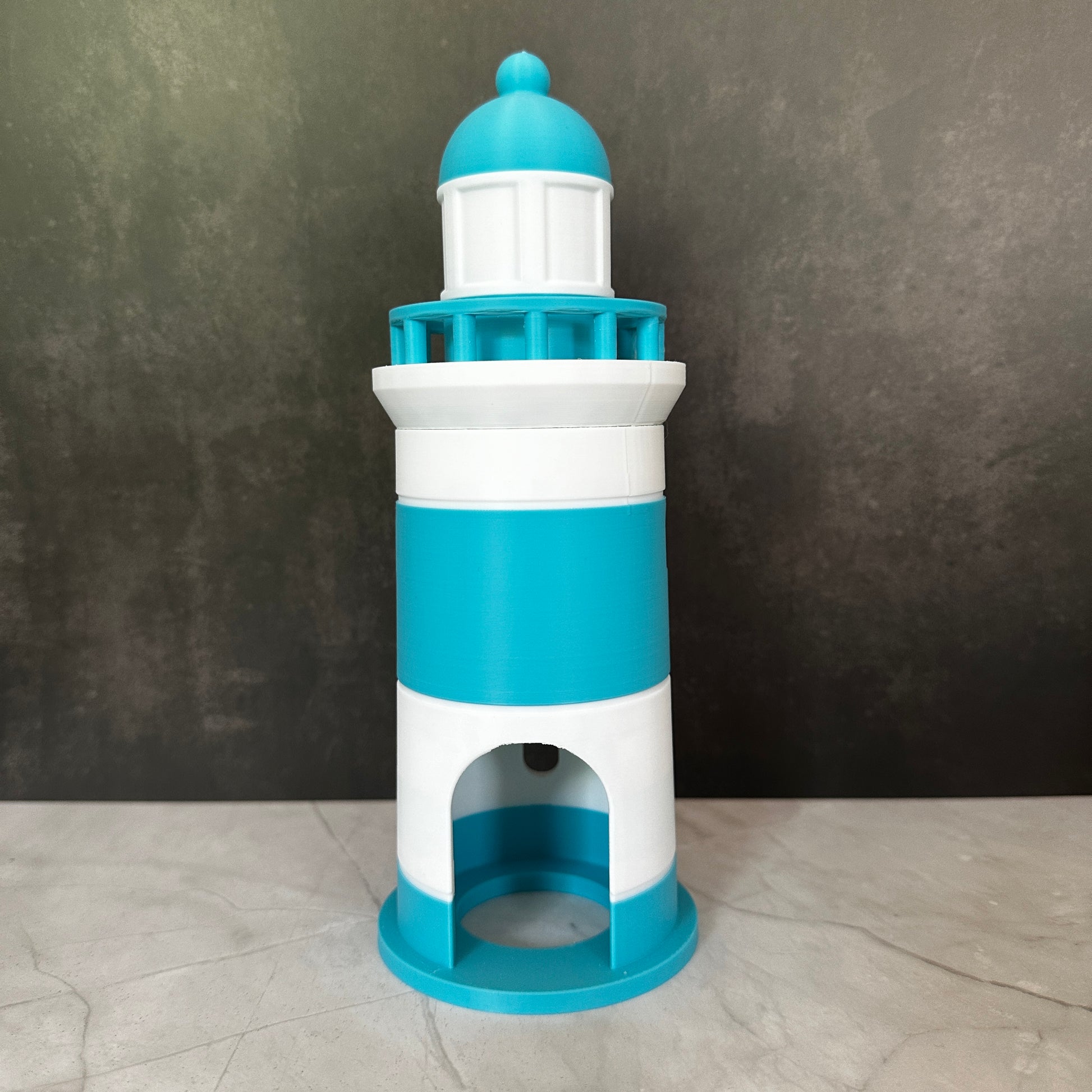Nautische badkamerset – schip en vuurtoren in turquoise