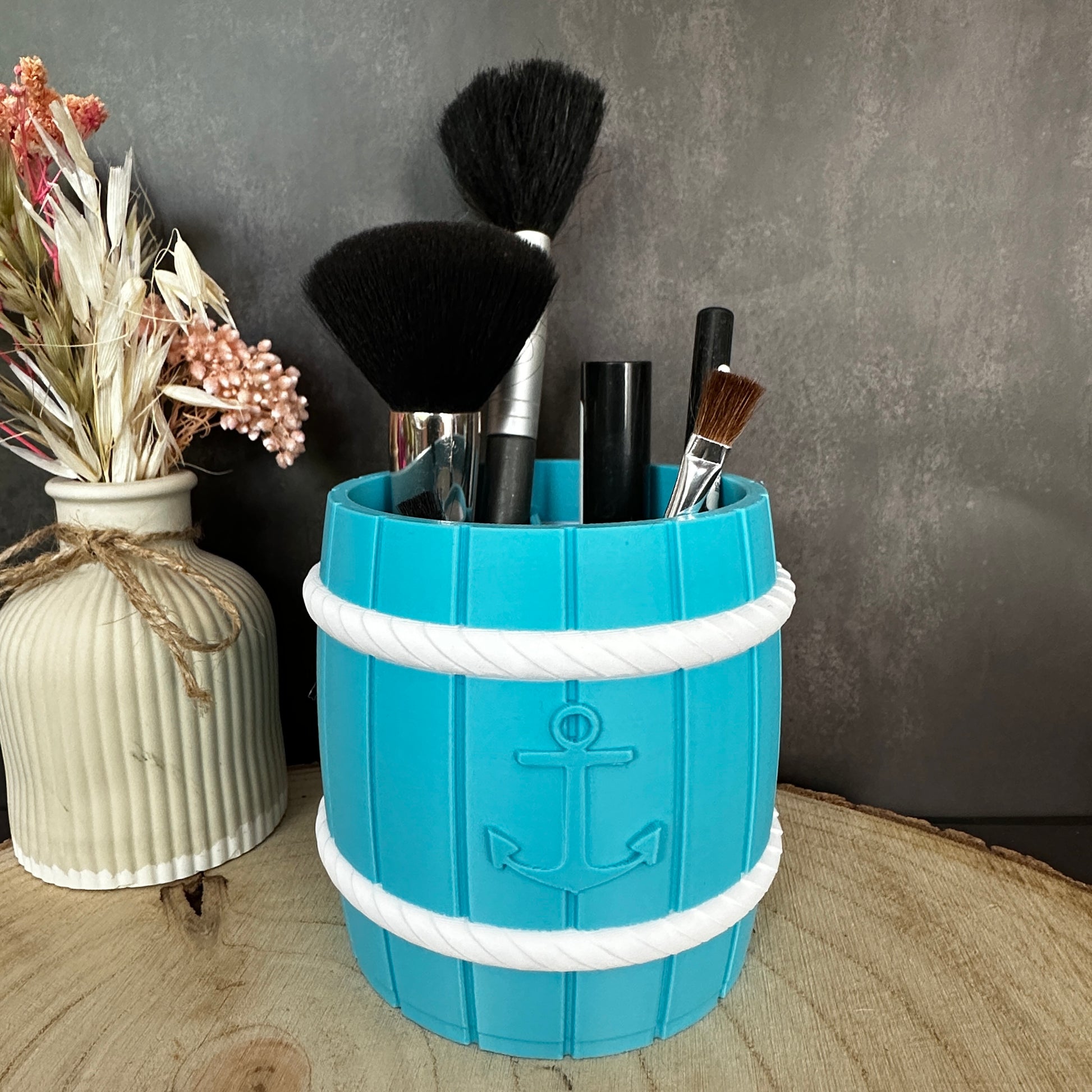 Nautische badkamerset – schip en vuurtoren in turquoise