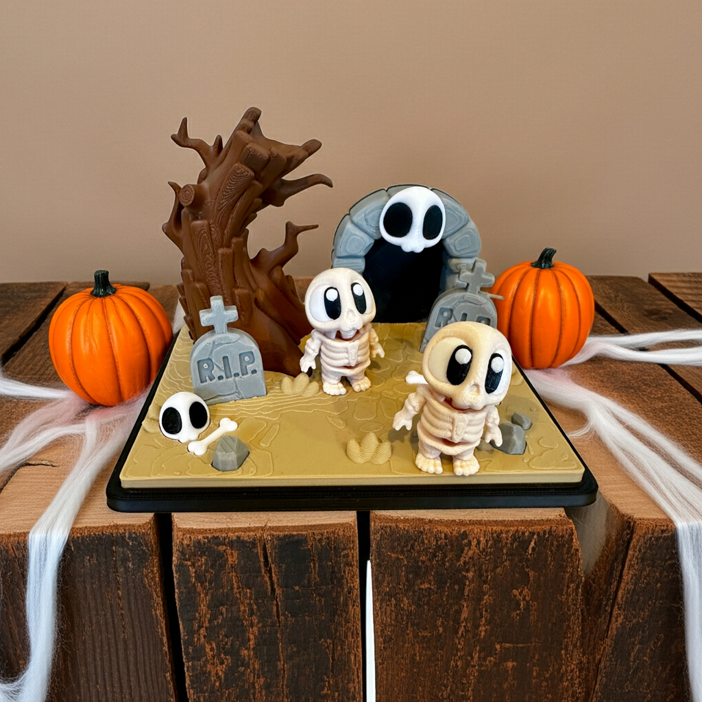 Halloween Grab-Set mit Mini-Skeletten – süßes Deko-Set & Geschenkidee