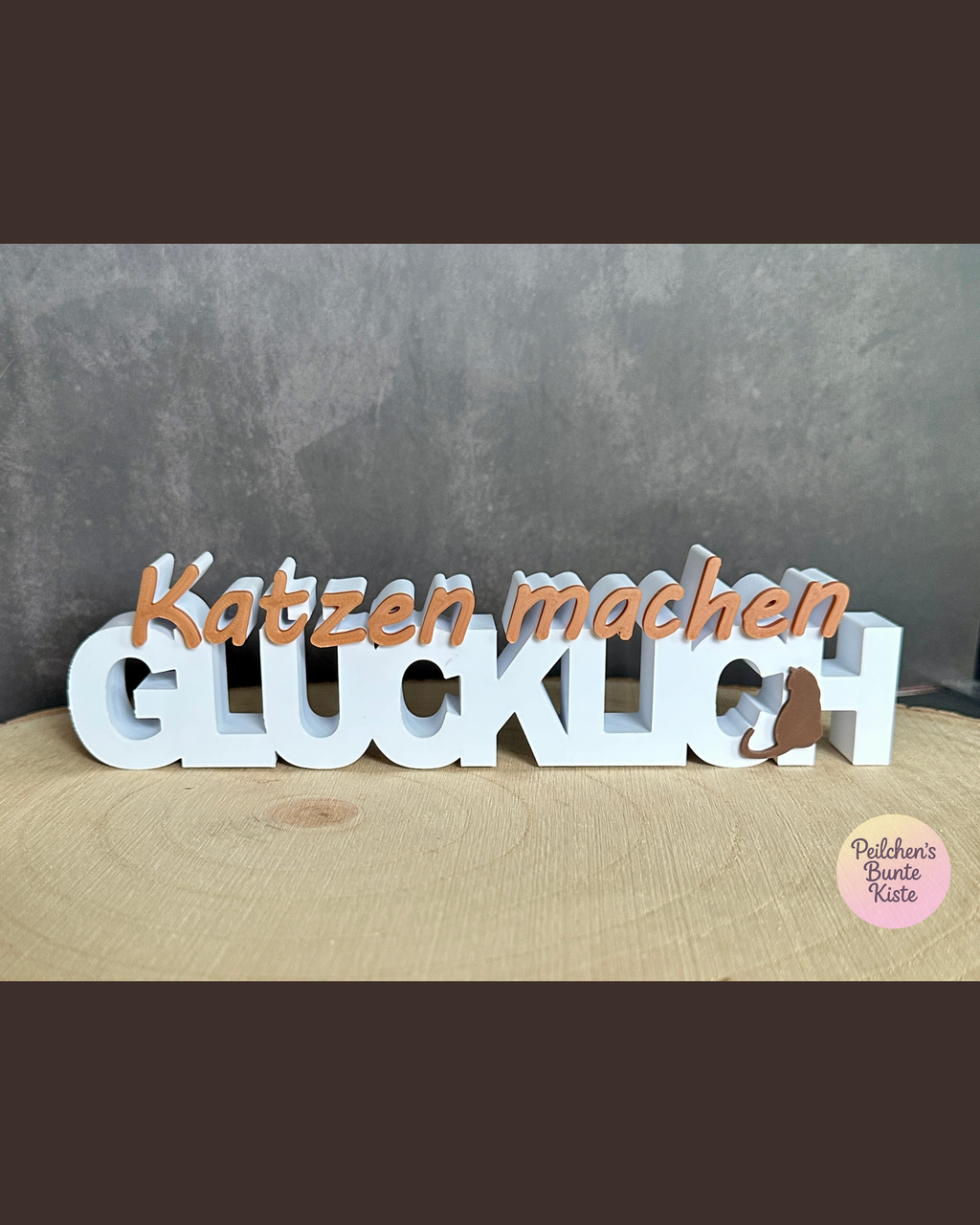 Katzen machen glücklich – Deko-Schriftzug für Katzenliebhaber