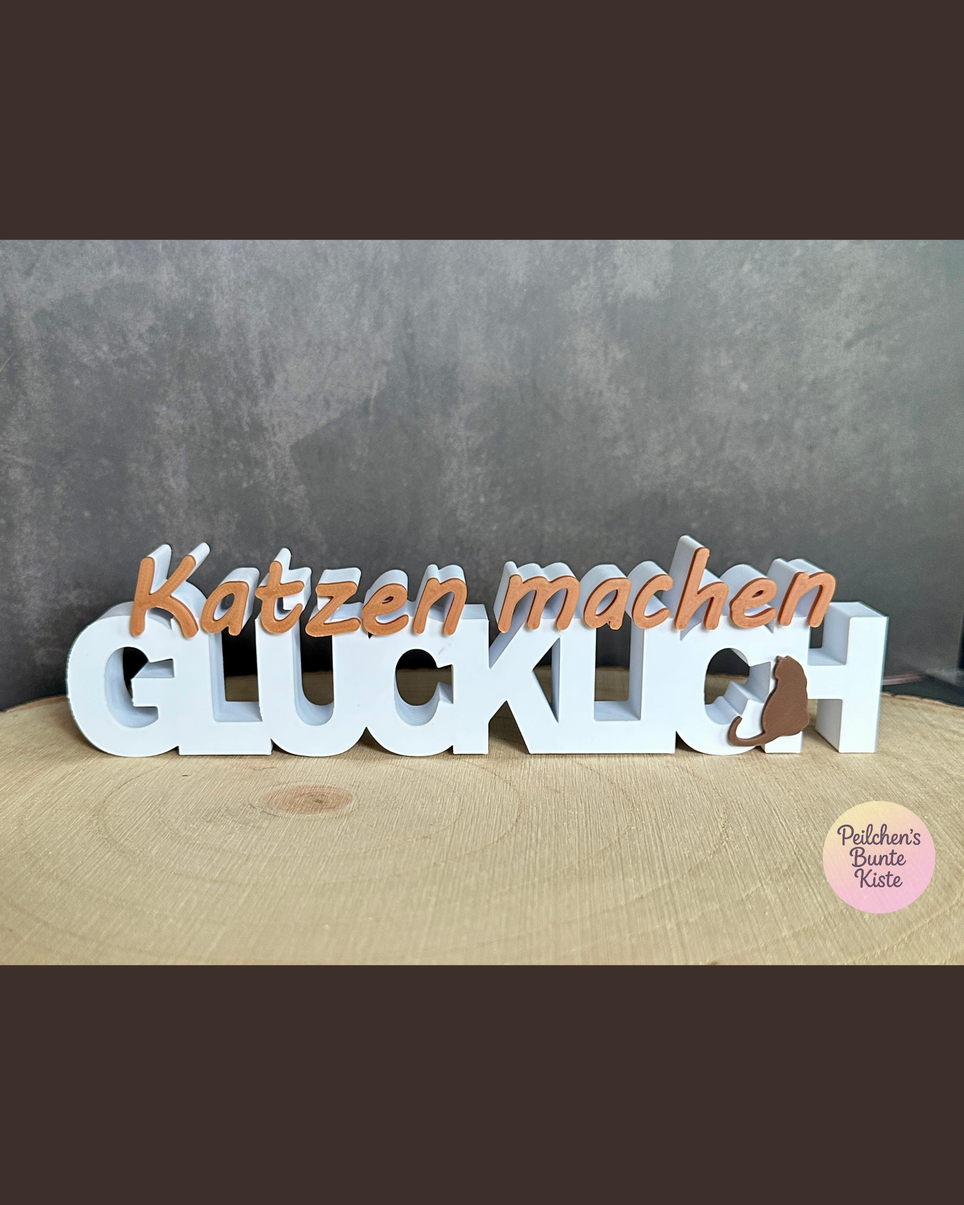 Katzen machen glücklich – Deko-Schriftzug für Katzenliebhaber