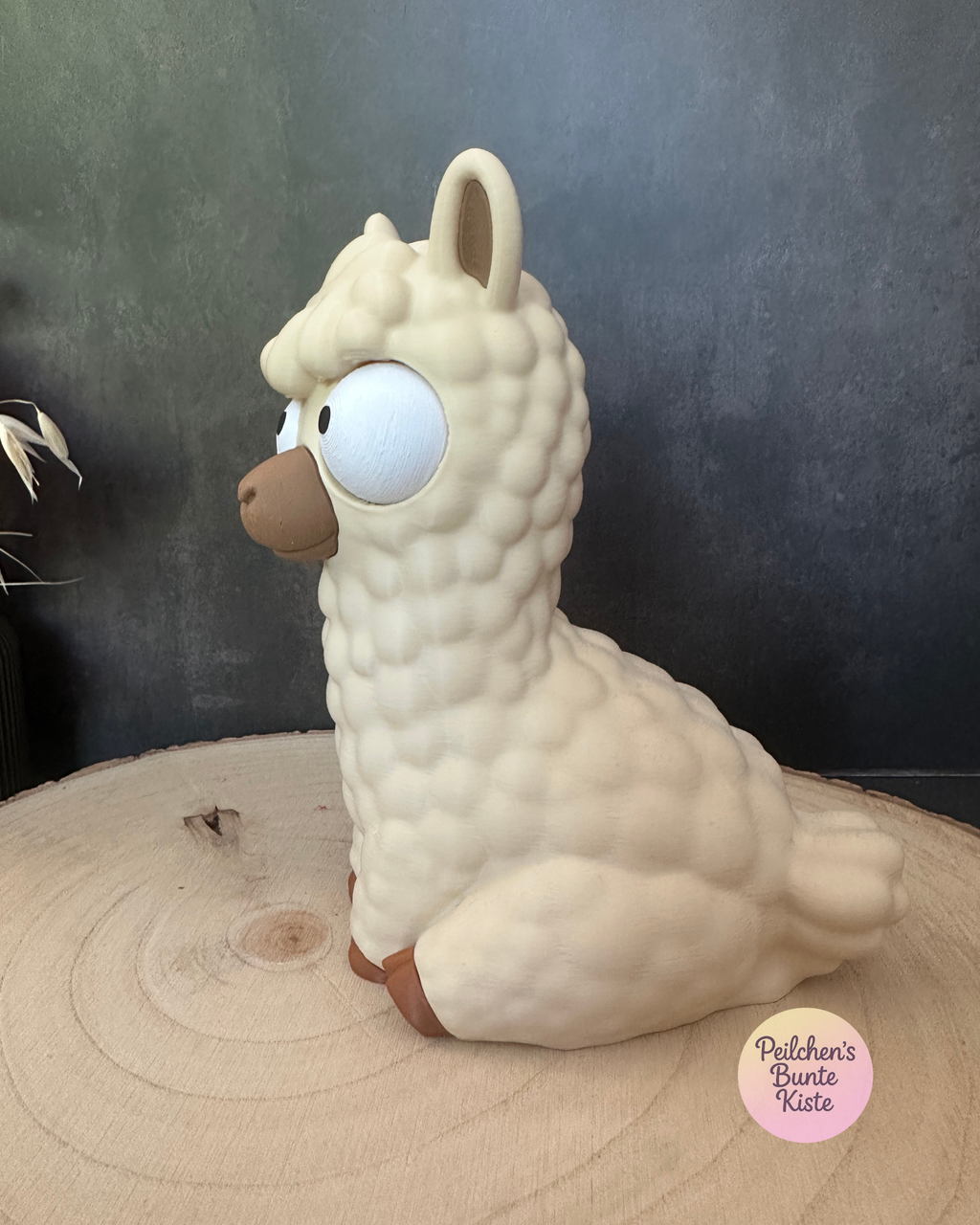 Lustiges Lama mit beweglichen Augen – Deko mit Charakter