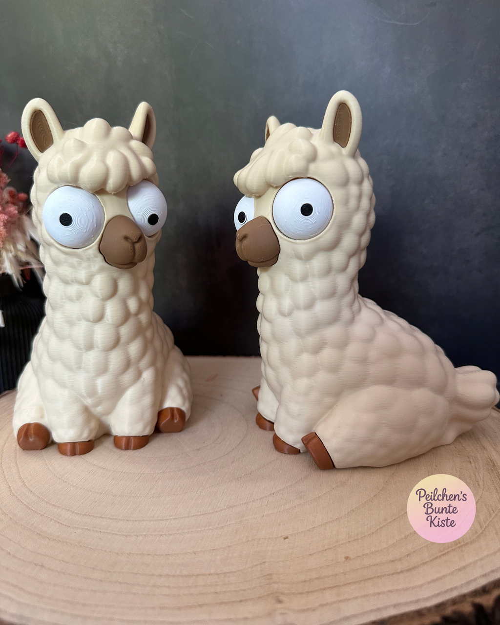 Lustiges Lama mit beweglichen Augen – Deko mit Charakter