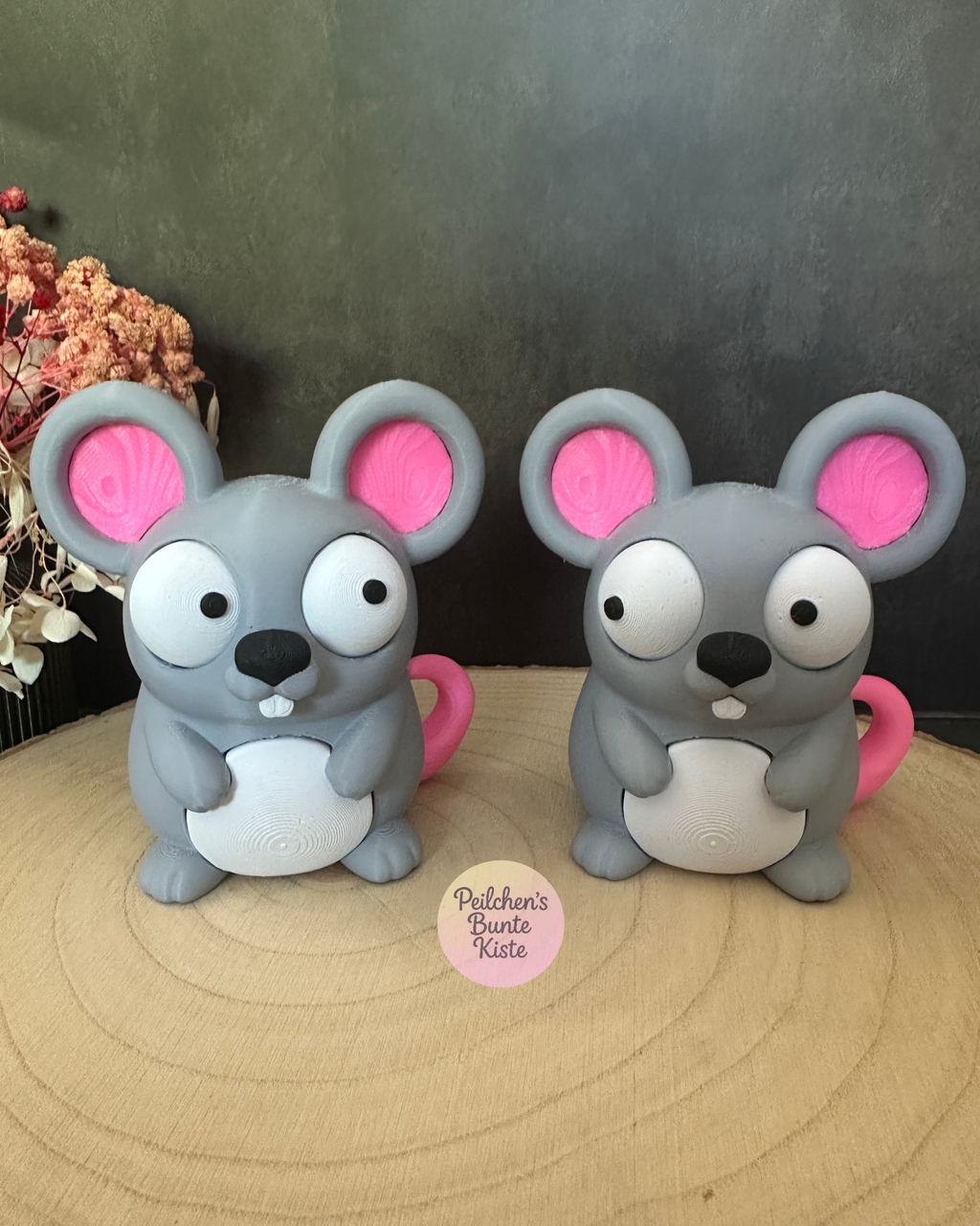 Mimic Maus mit beweglichen Augen – Lustige Kulleraugen-Deko