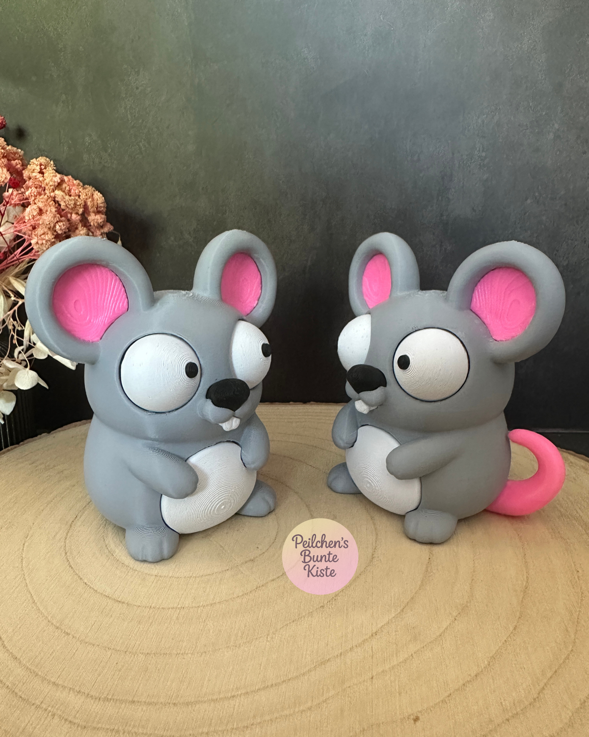 Mimic Maus mit beweglichen Augen – Lustige Kulleraugen-Deko