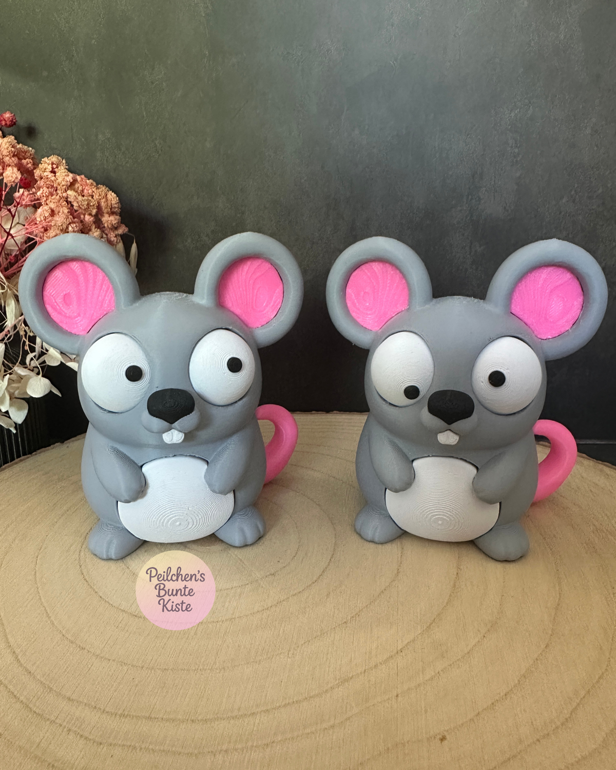 Mimic Maus mit beweglichen Augen – Lustige Kulleraugen-Deko
