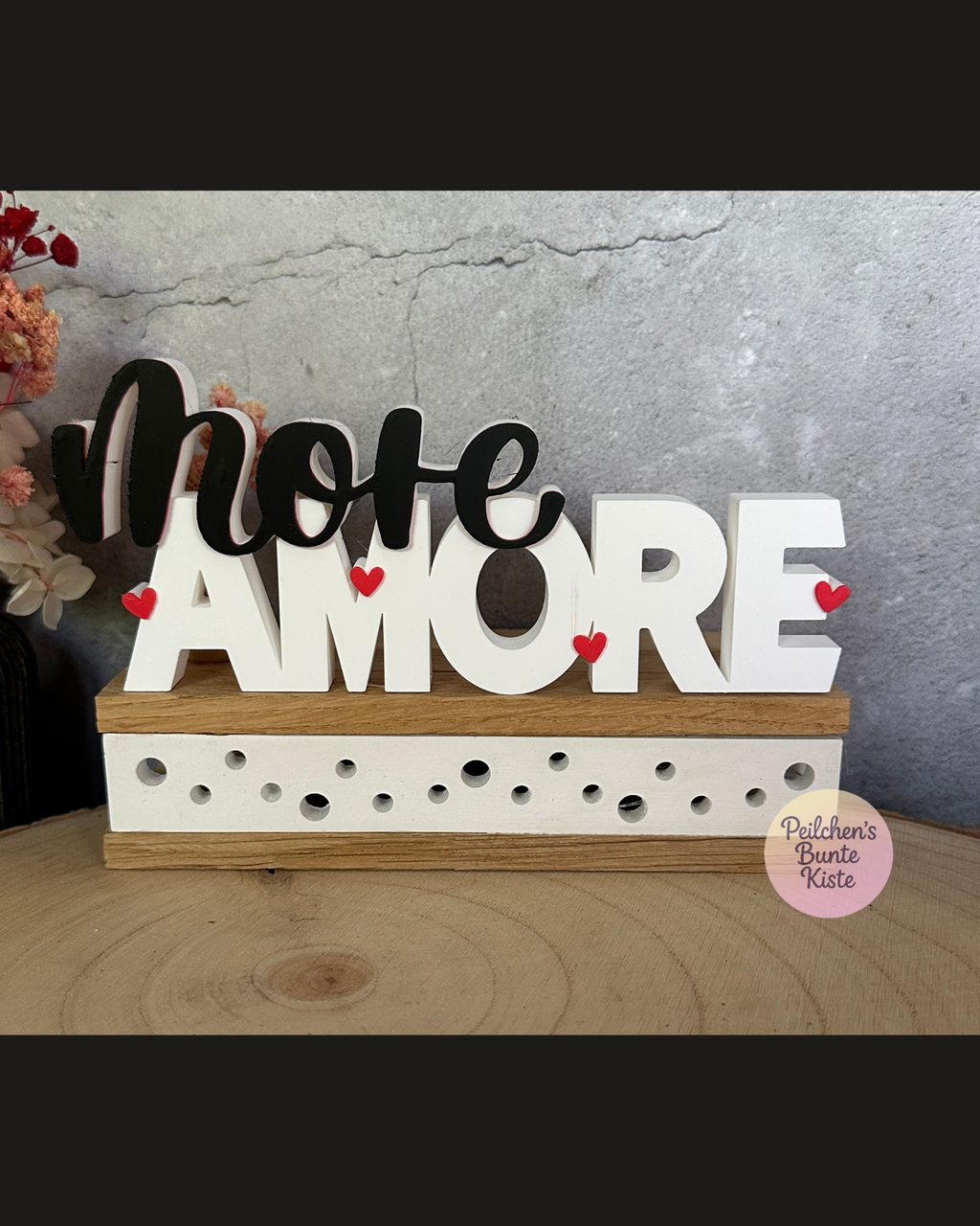 AMORE Schild mit Herzen – romantisches Geschenk für besondere Menschen