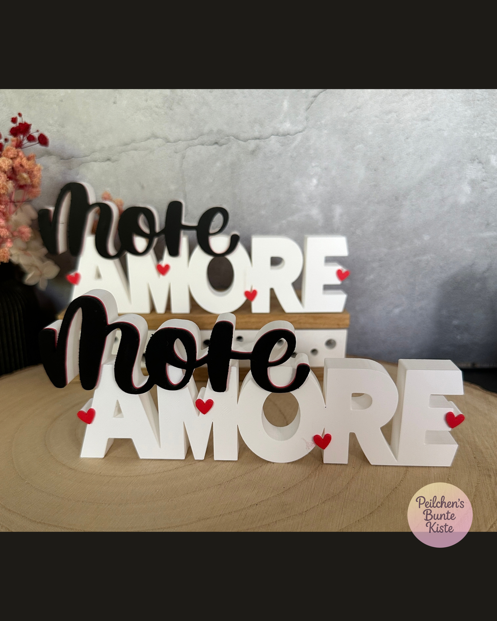 AMORE Schild mit Herzen – romantisches Geschenk für besondere Menschen