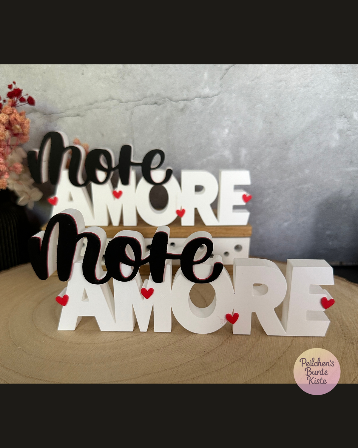 AMORE Schild mit Herzen – romantisches Geschenk für besondere Menschen