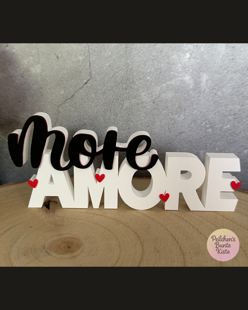AMORE Schild mit Herzen – romantisches Geschenk für besondere Menschen