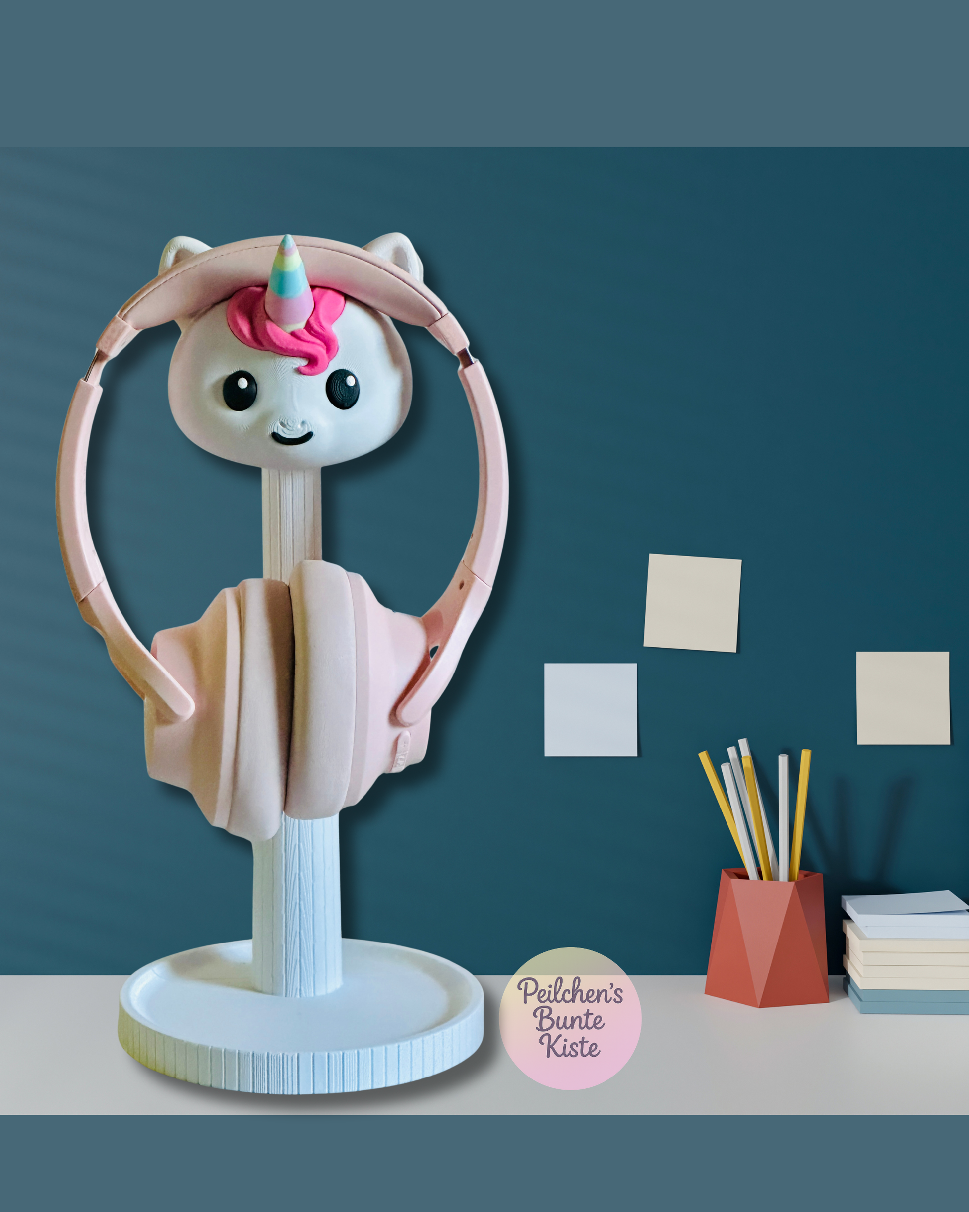 Einhorn Kopfhörerhalter – verstellbar & süße Schreibtisch Deko für Einhorn Fans