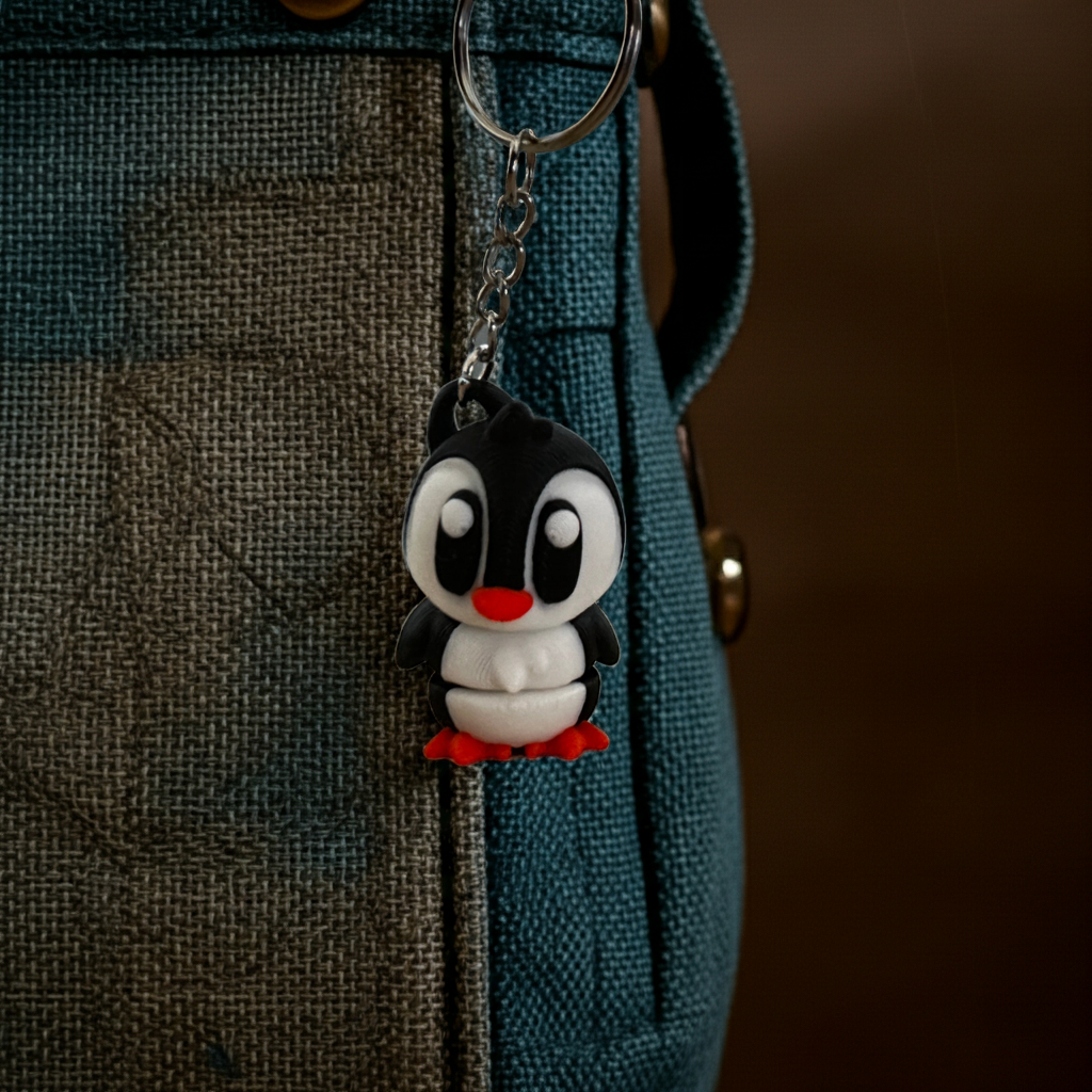 Pinguïn sleutelhangertje – schattig gezelschap en leuk cadeau-idee | Handgemaakt en uniek