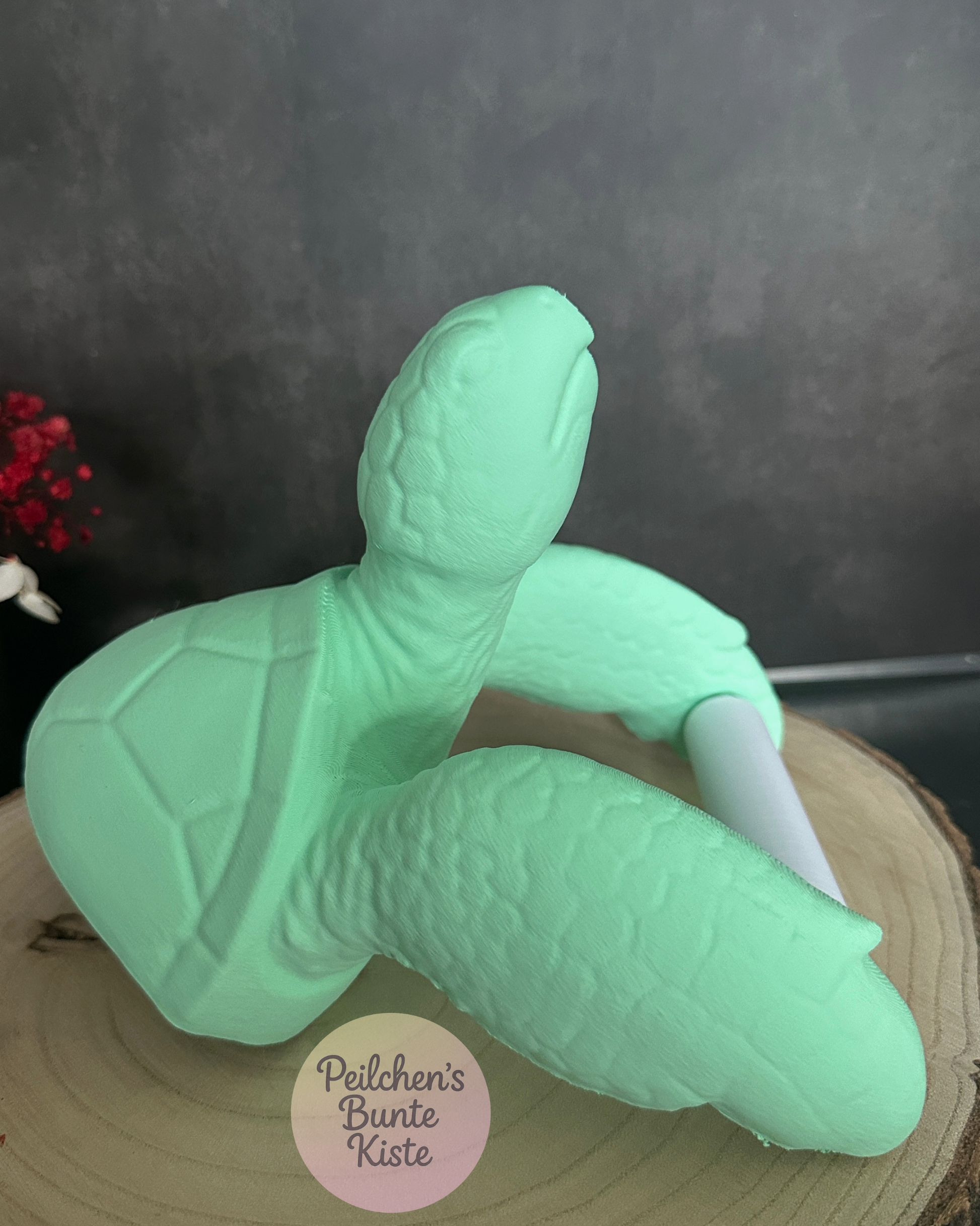 Meeresschildkröten Toilettenpapierhalter Mintgrün Weiß – Maritime Badezimmer Deko – Geschenk für Bad & WC