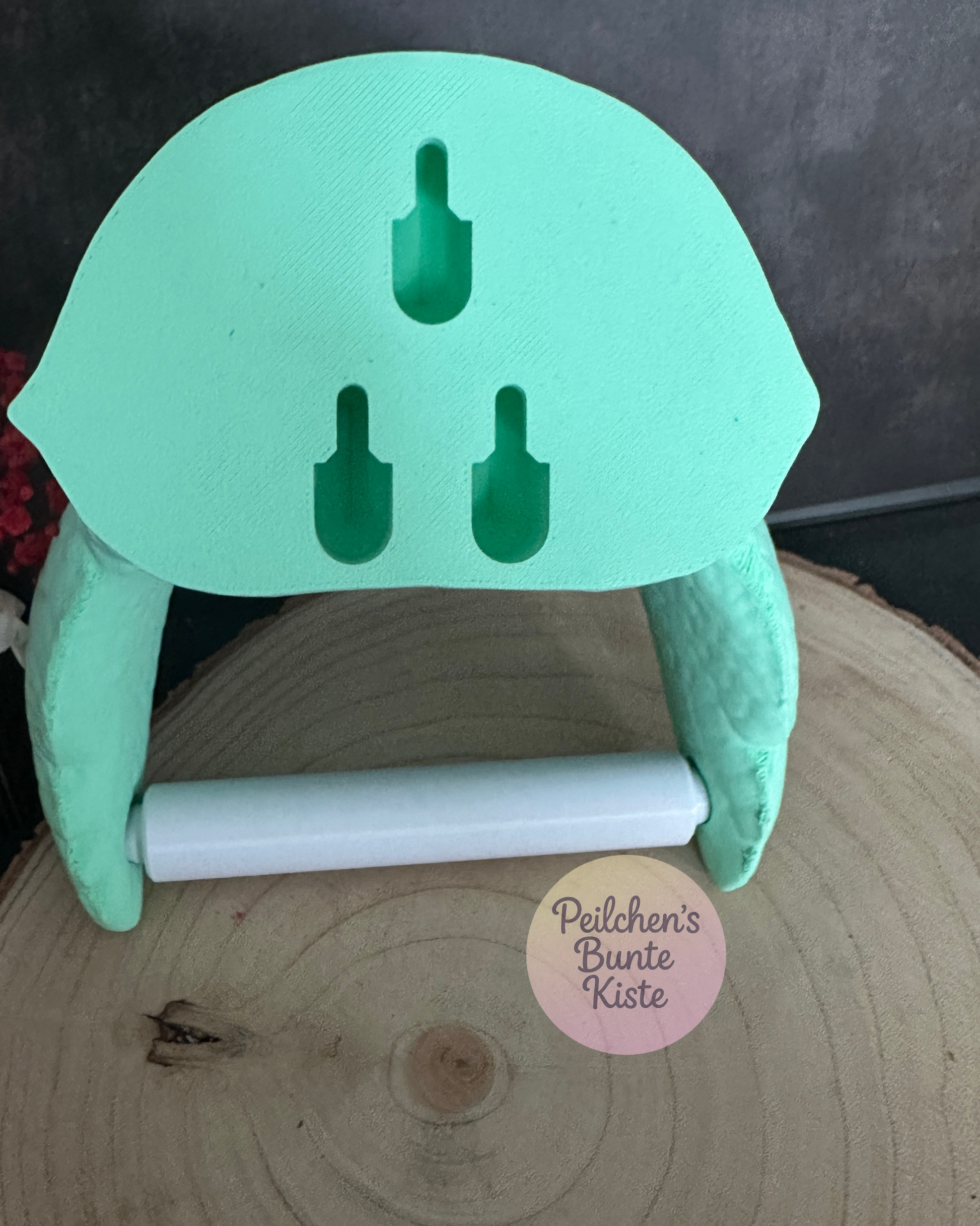 Meeresschildkröten Toilettenpapierhalter Mintgrün Weiß – Maritime Badezimmer Deko – Geschenk für Bad & WC