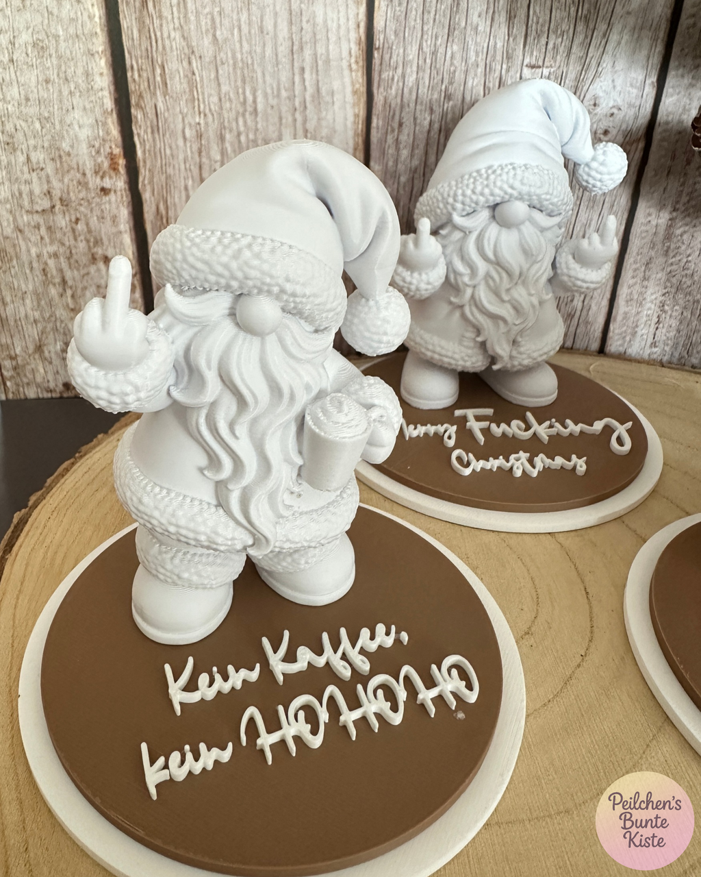 Frecher Weihnachtsmann mit Mittelfinger – Lustige Weihnachtsdeko mit Spruch