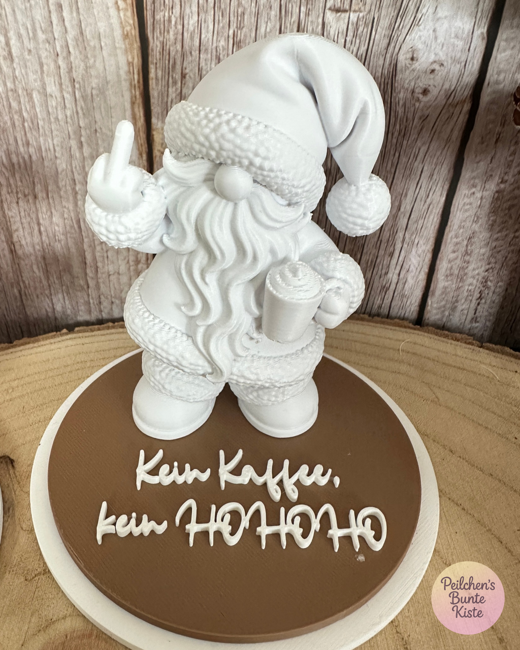 Frecher Weihnachtsmann mit Mittelfinger – Lustige Weihnachtsdeko mit Spruch
