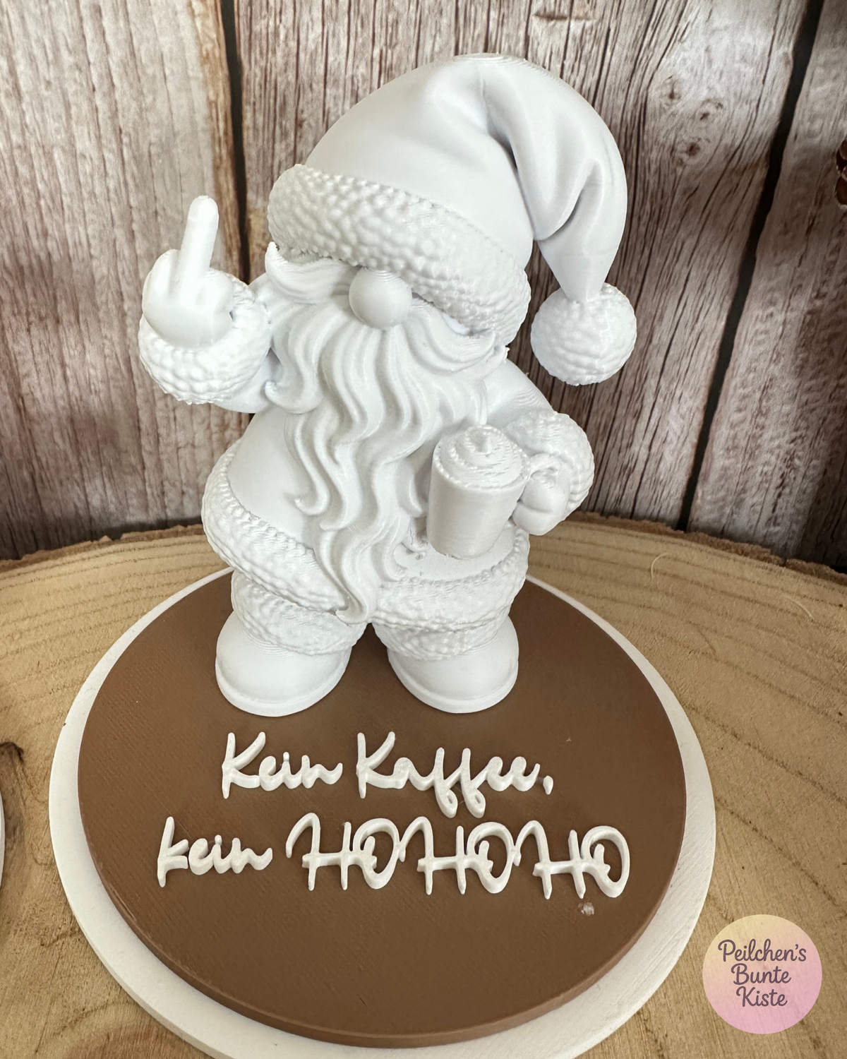 Frecher Weihnachtsmann mit Mittelfinger – Lustige Weihnachtsdeko mit Spruch