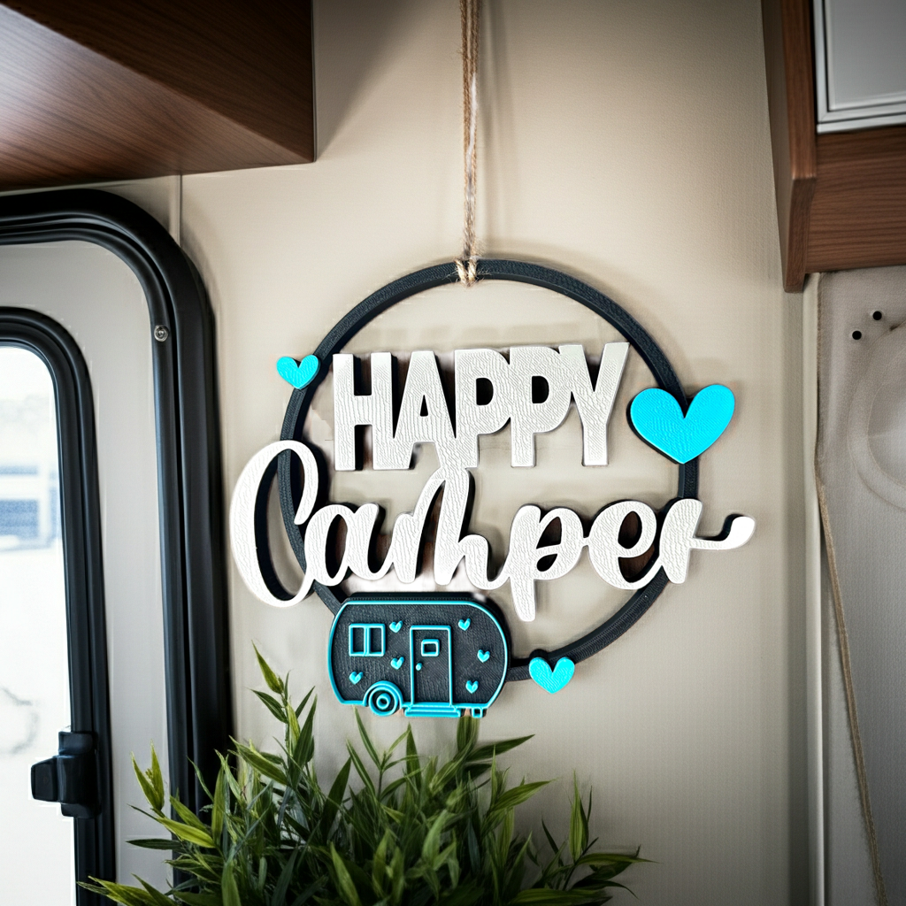 Happy Camper Deurhanger – Decoratie voor caravans, campers en huis