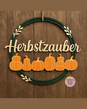 Herbstzauber Türschild mit Kürbissen | Herbstdeko