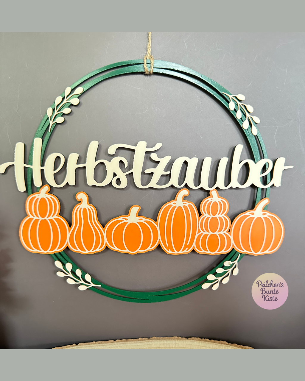 Herbstzauber Türschild mit Kürbissen | Herbstdeko